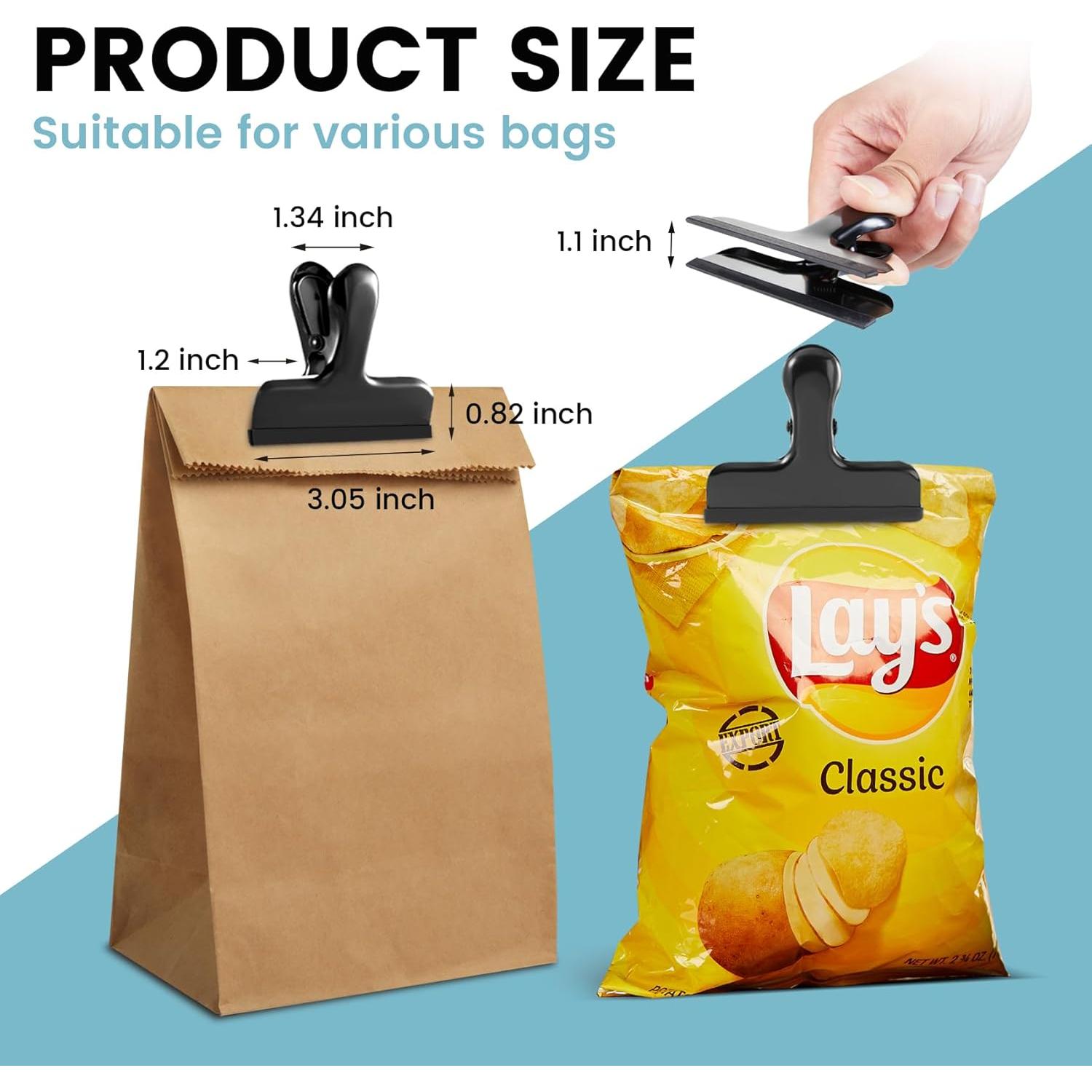 Clips para Bolsas de Comida HOUSE AGAIN 8 Piezas Acero Inoxidable