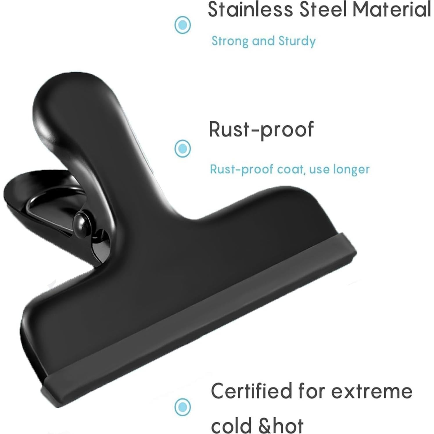 Clips para Bolsas de Comida HOUSE AGAIN 8 Piezas Acero Inoxidable