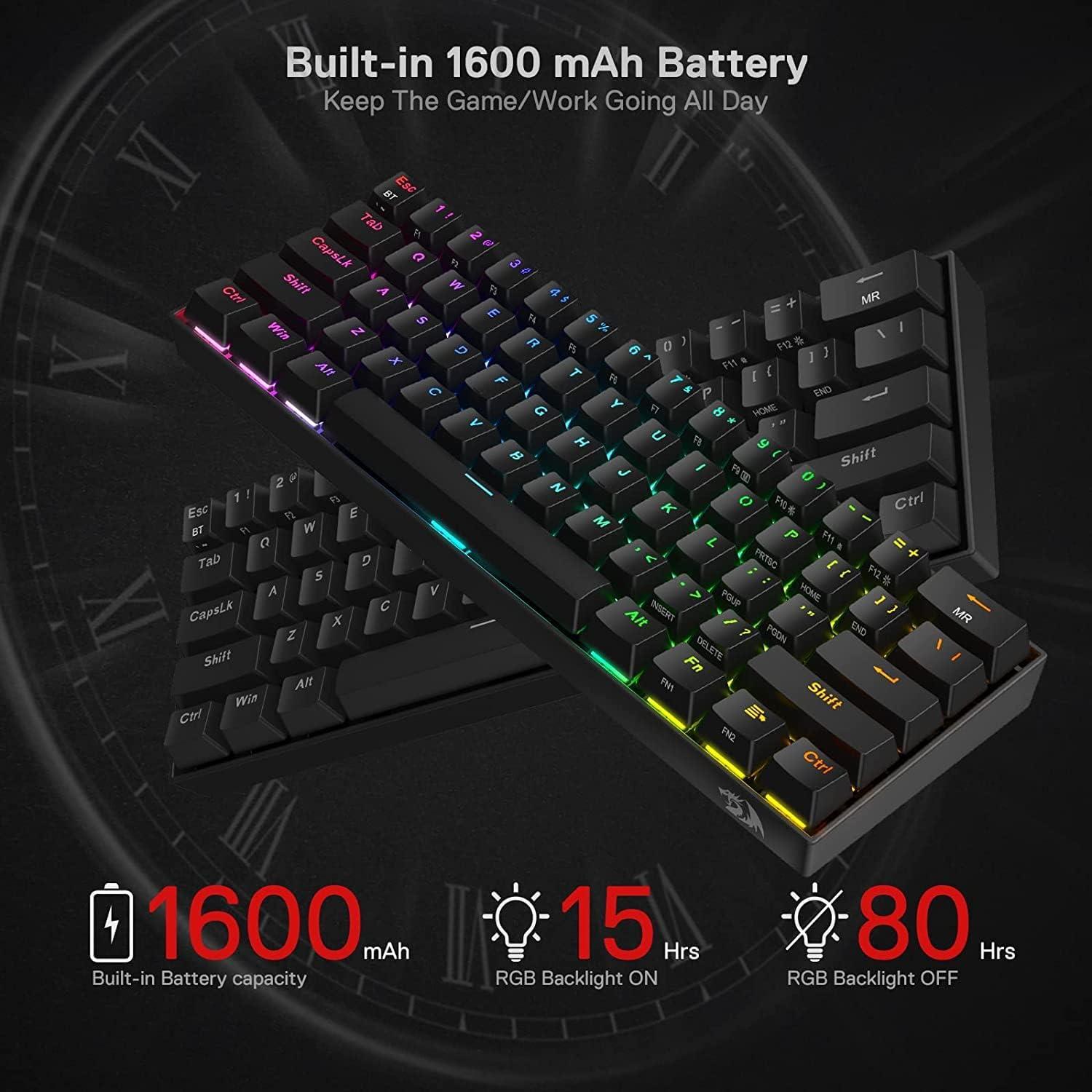 Teclado Mecánico Inalámbrico Redragon K530 Pro 60% RGB