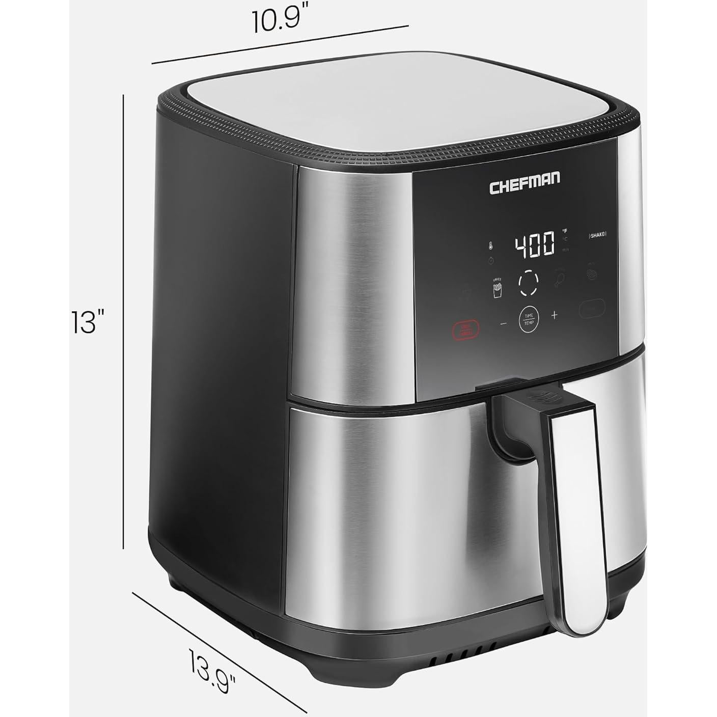 Freidora de Aire Chefman 5 Cuartos Acero Inoxidable Digital