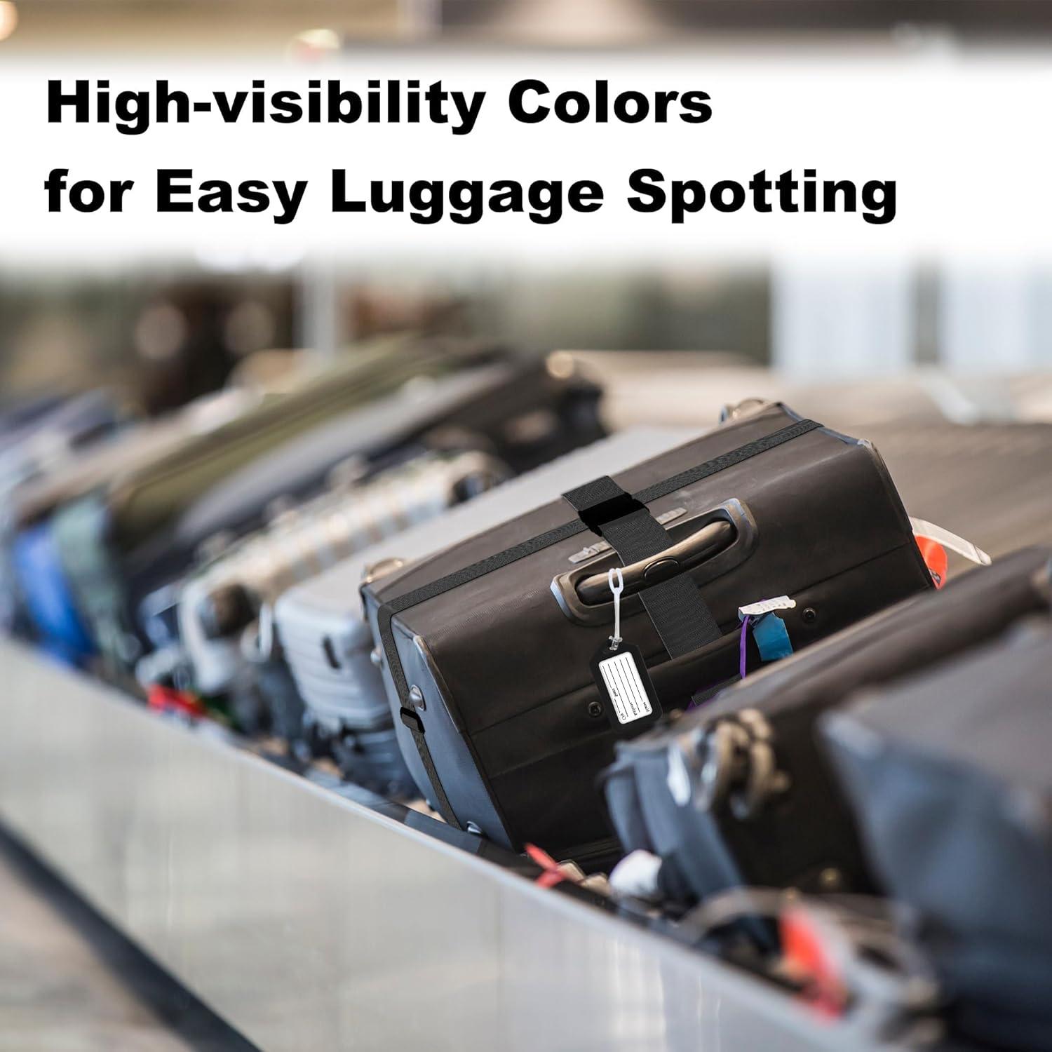 Juego de 8 correas y etiquetas de equipaje Gostwo negras