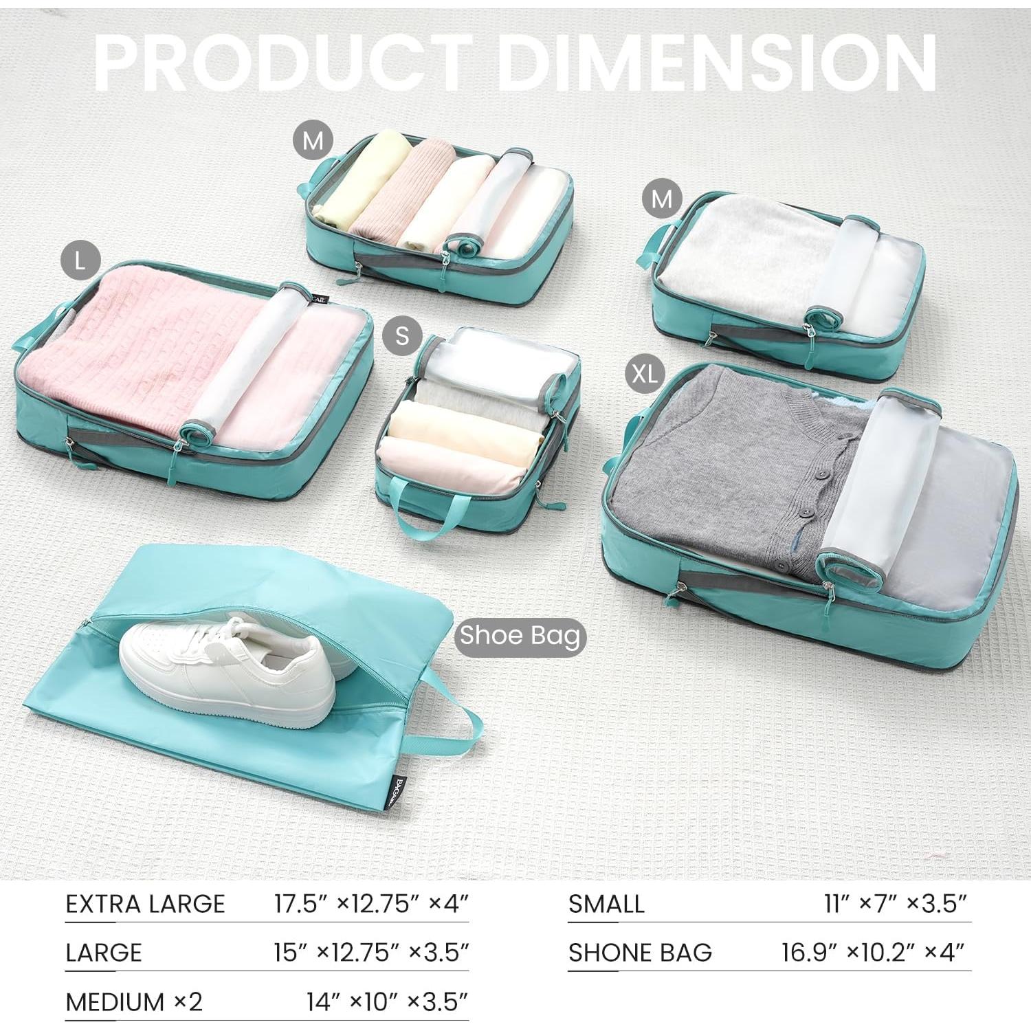 Set de Cubos de Compresión BAGAIL 4/6 Piezas para Viaje