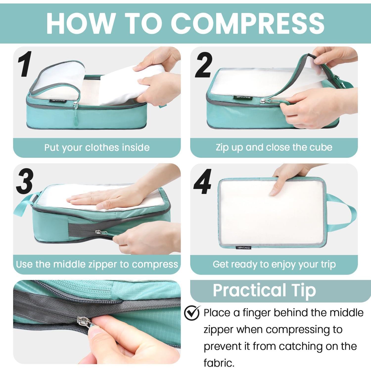 Set de Cubos de Compresión BAGAIL 4/6 Piezas para Viaje