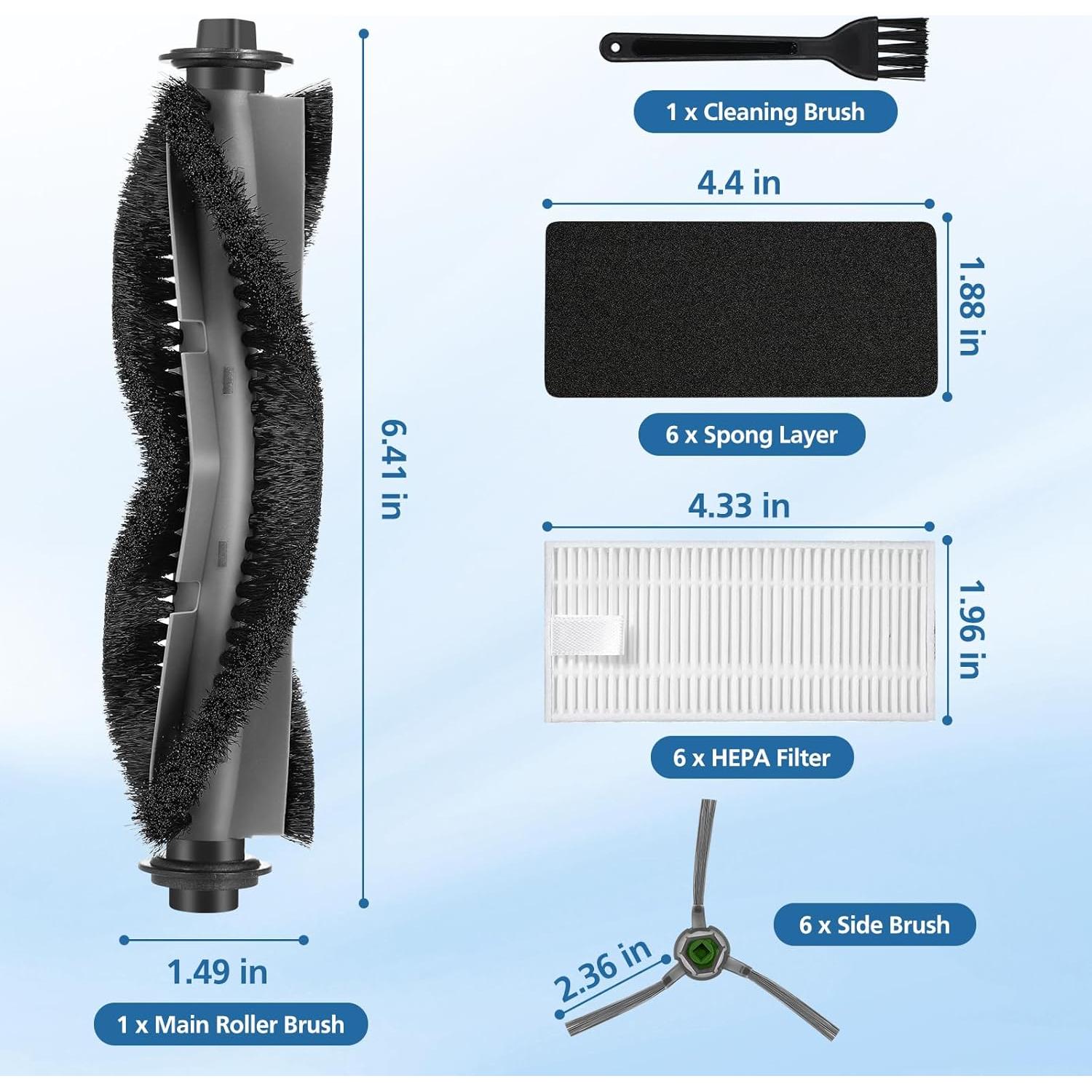 Repuestos Airrobo P20 - 14 Piezas, Filtros y Cepillos