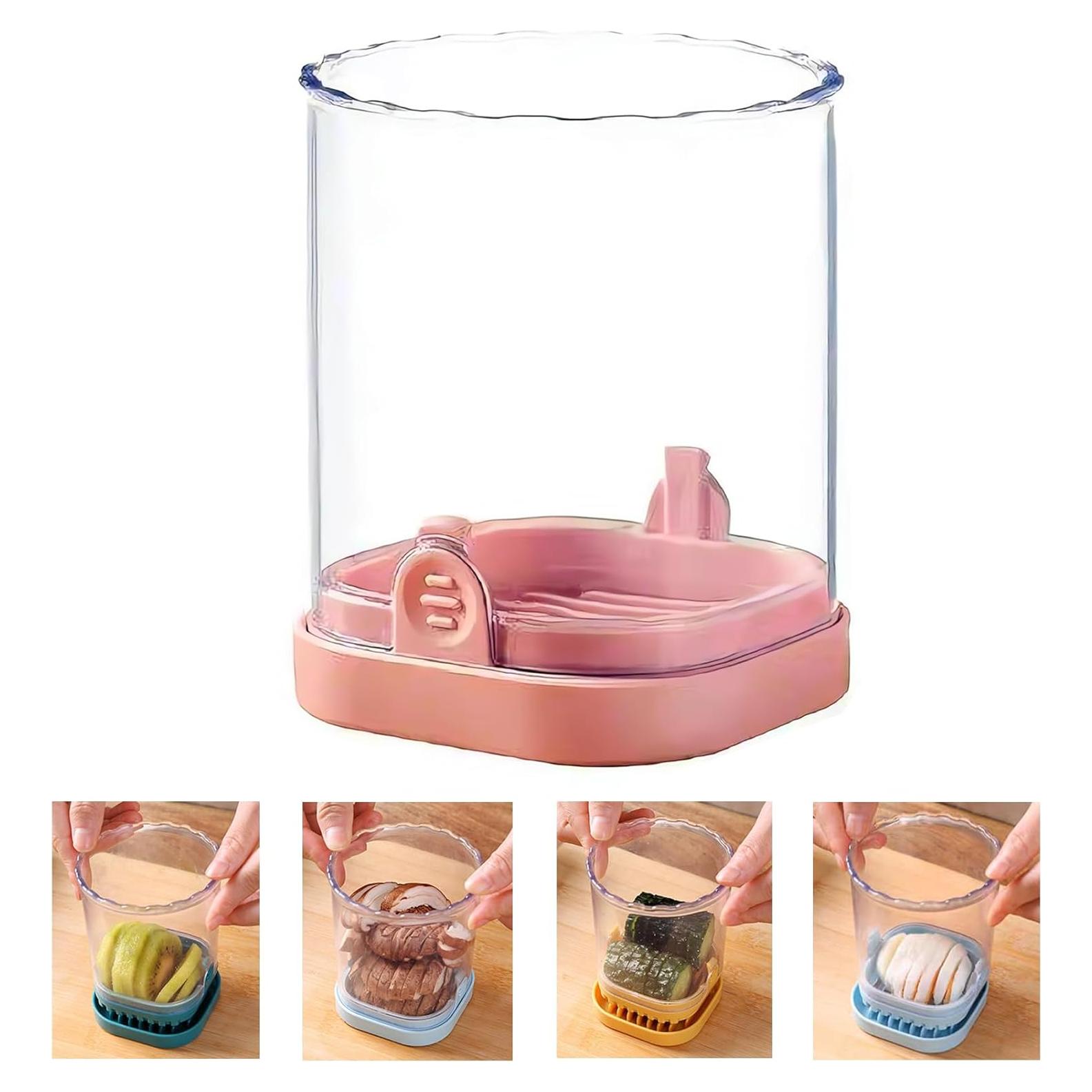 Cortador Rápido de Frutas y Verduras SXunacou Rosa 141g