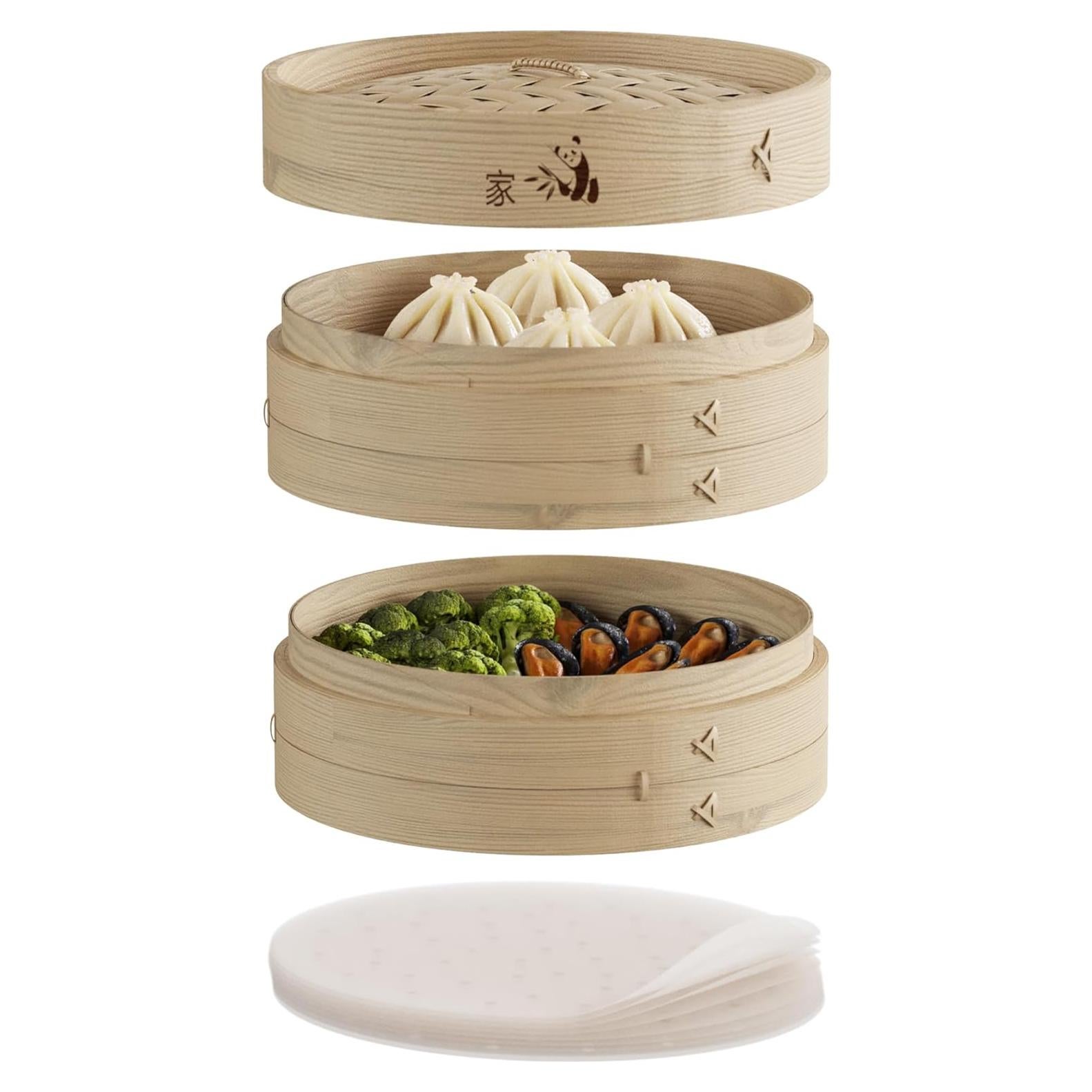 Cesta de Vapor de Bambú Prime Home Direct 20.32 cm 2 Niveles