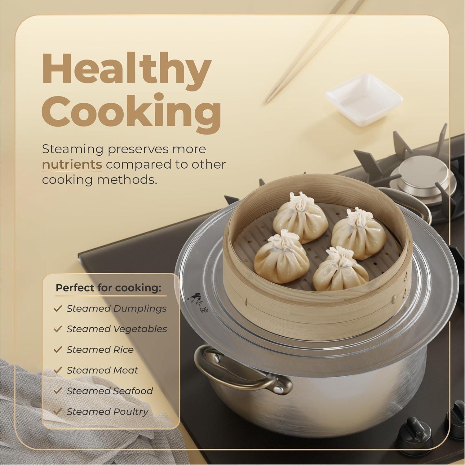 Cesta de Vapor de Bambú Prime Home Direct 20.32 cm 2 Niveles