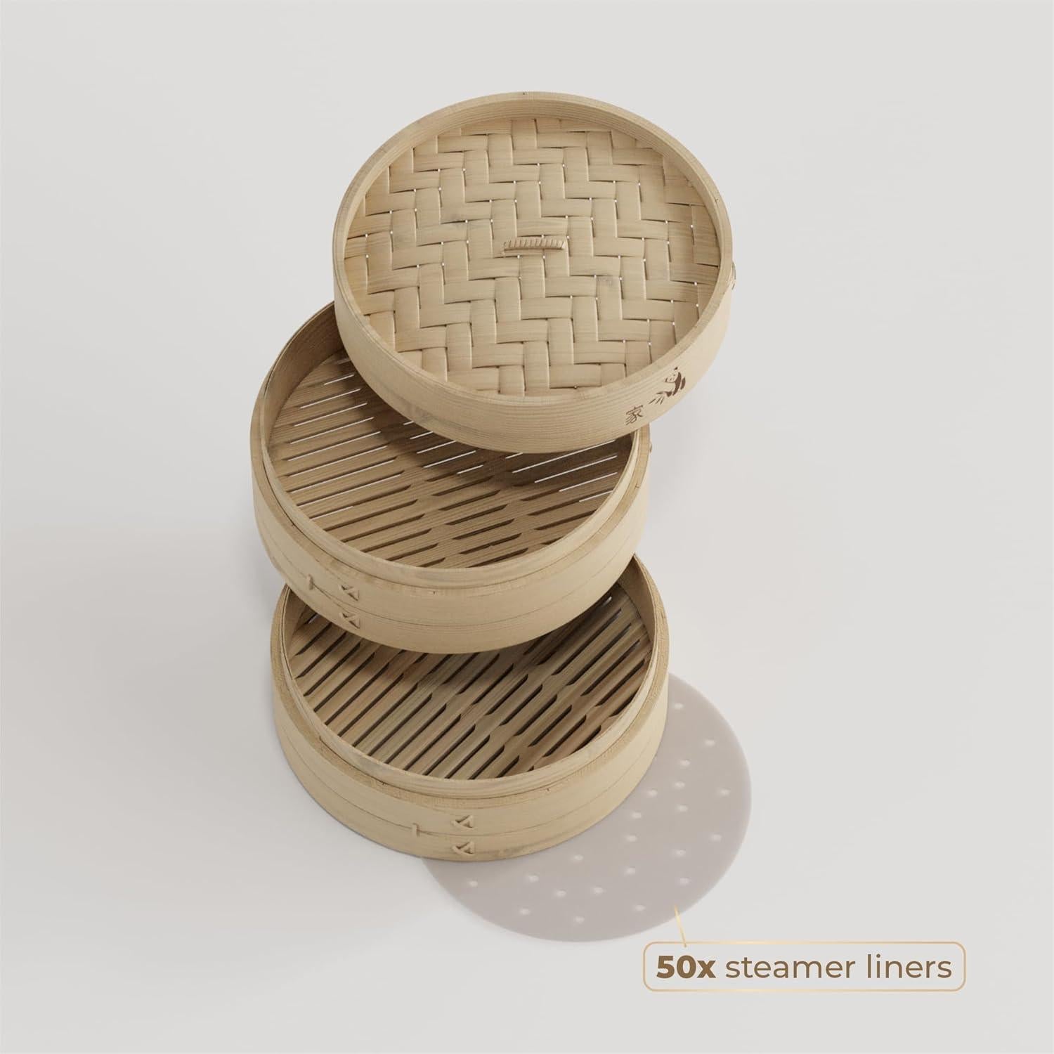 Cesta de Vapor de Bambú Prime Home Direct 20.32 cm 2 Niveles