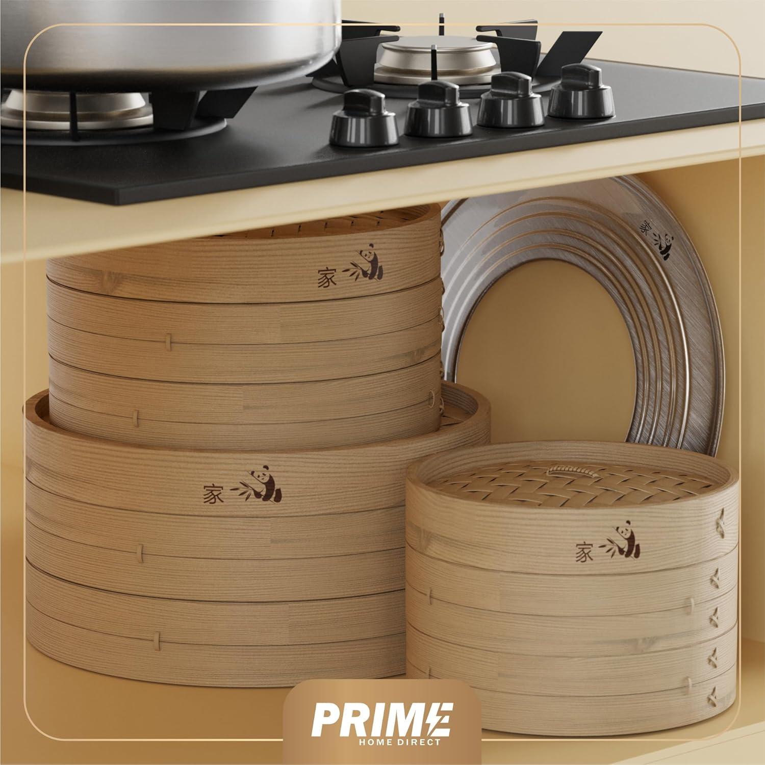 Cesta de Vapor de Bambú Prime Home Direct 20.32 cm 2 Niveles