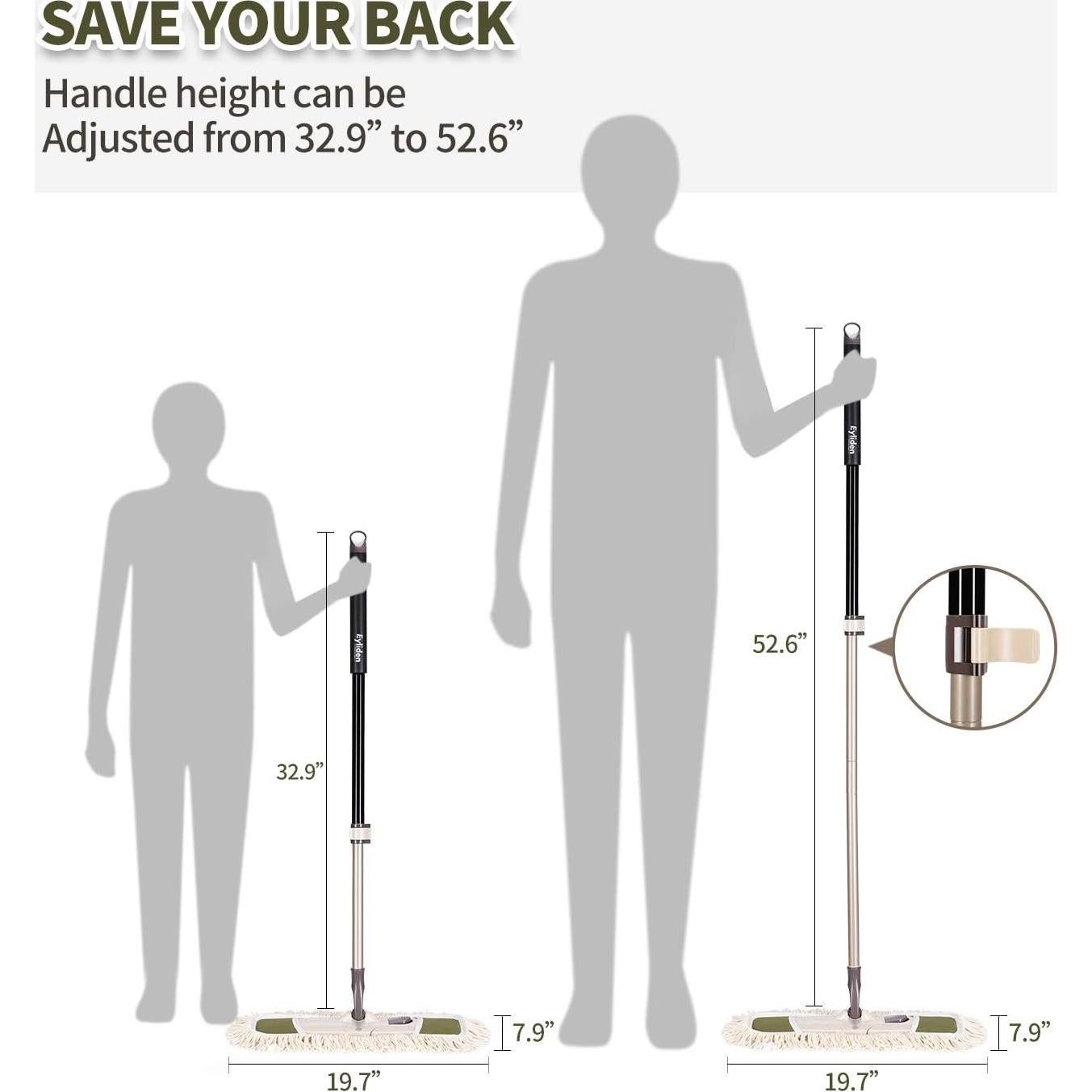 Mopa de Polvo Eyliden FC-06 con Mango Telescópico y 2 Paños