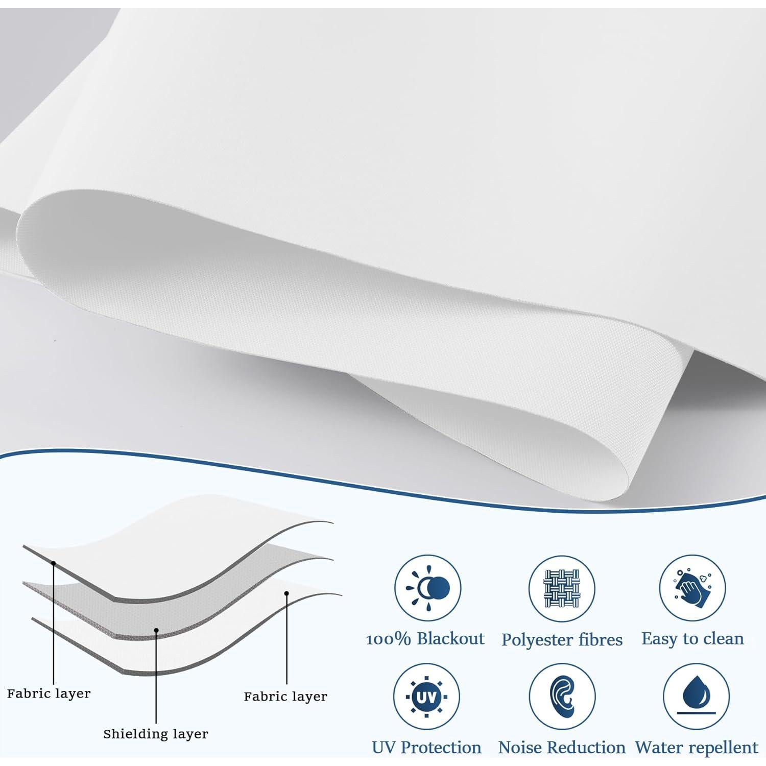 Cortina enrollable motorizada Grandekor 58.4x182.9 cm blanca