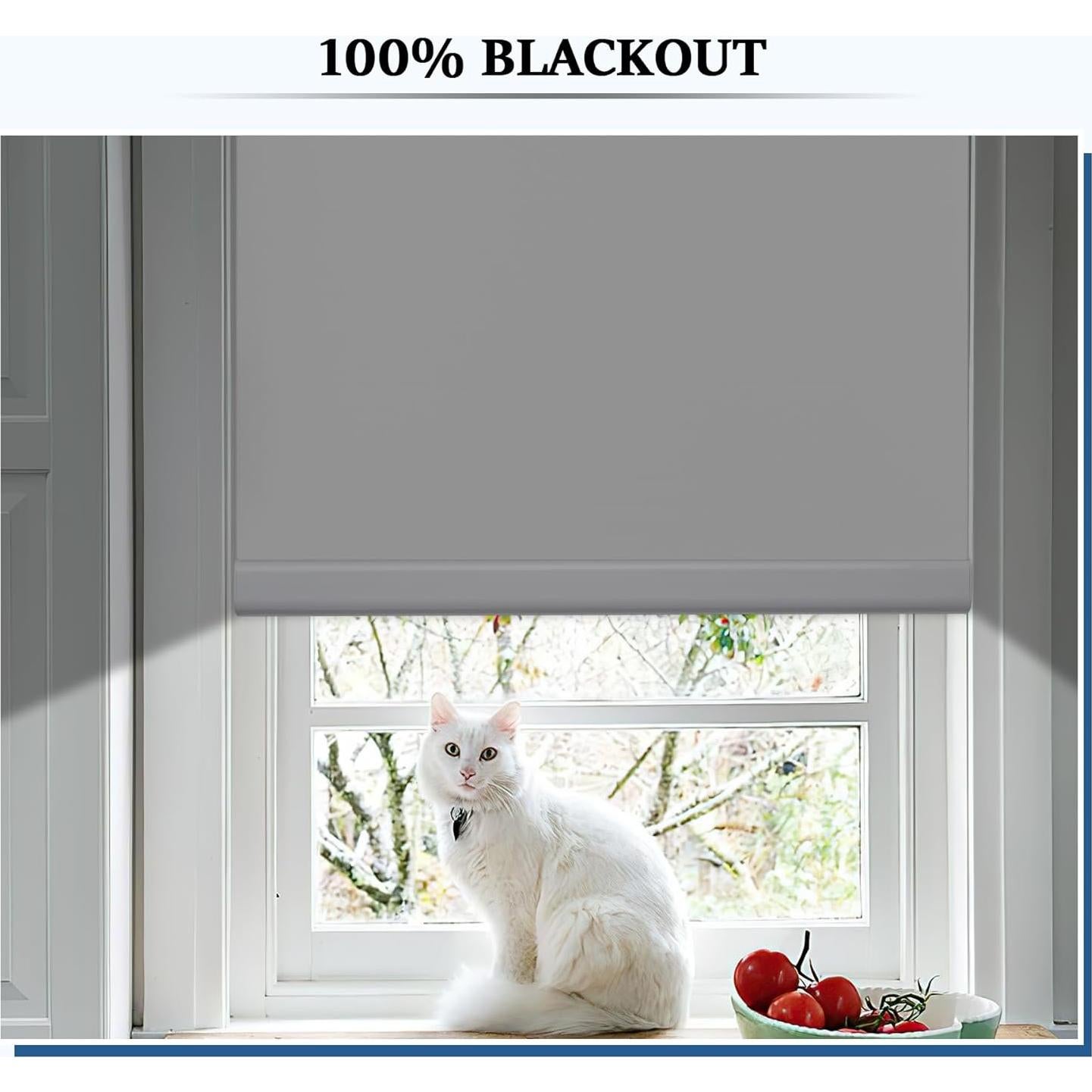 Cortina enrollable motorizada Grandekor 58.4x182.9 cm blanca