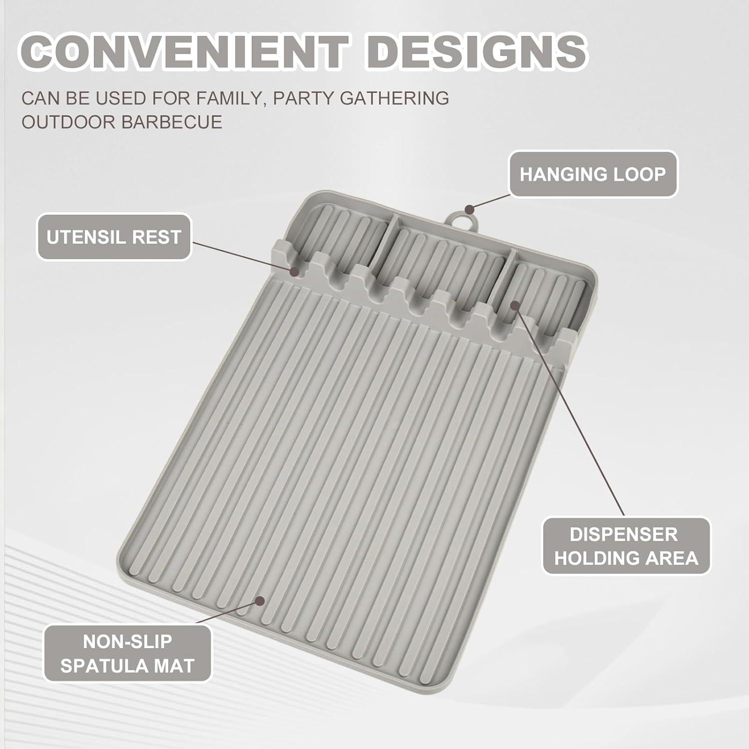 Alfombrilla de Silicona para Plancha Blackstone 39.6x16.8cm Gris