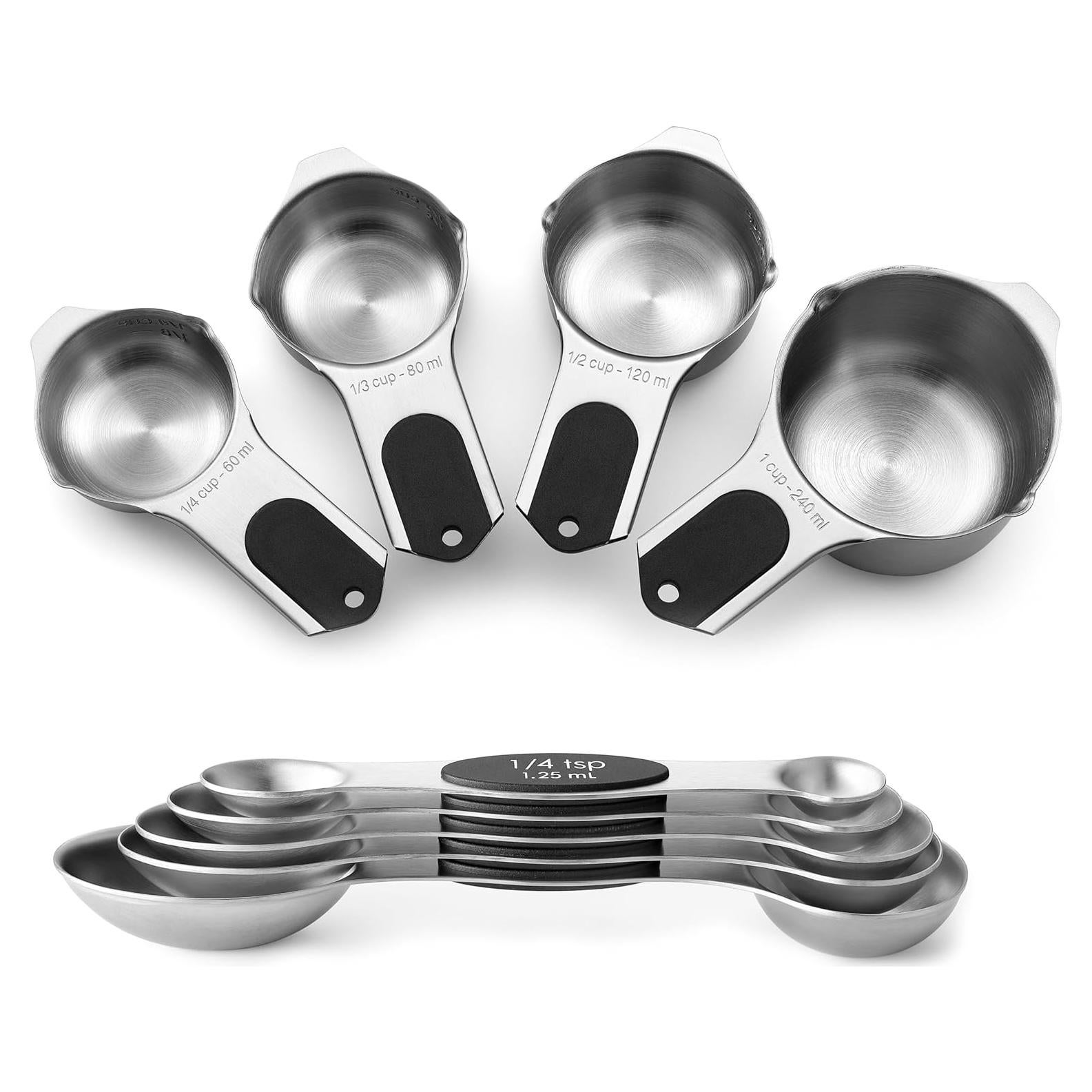 Juego de Tazas y Cucharas Medidoras Spring Chef, Acero Inoxidable, 9 Piezas
