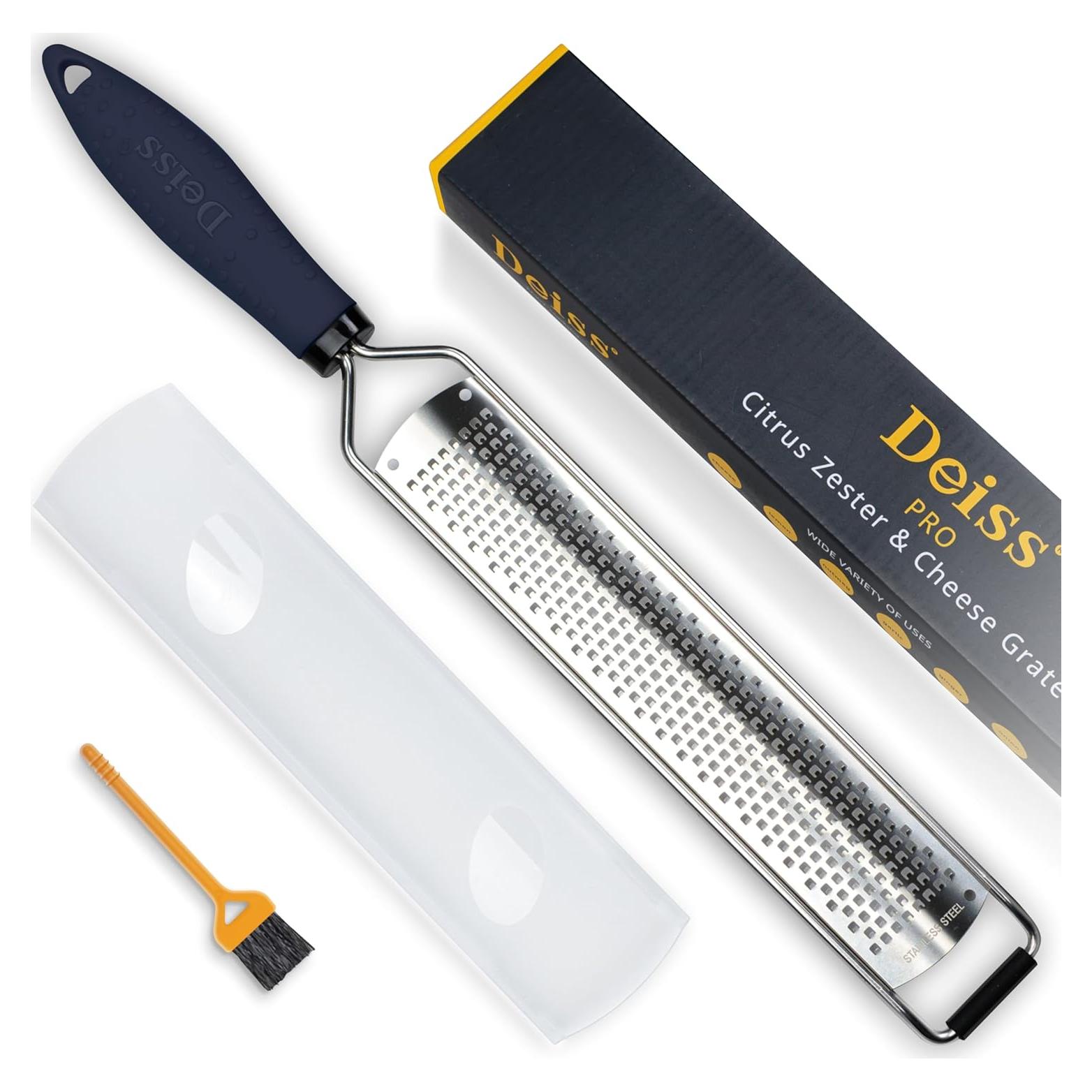Rallador Deiss PRO Acero Inoxidable Negro 37.5 cm - Queso, Limón, Verduras