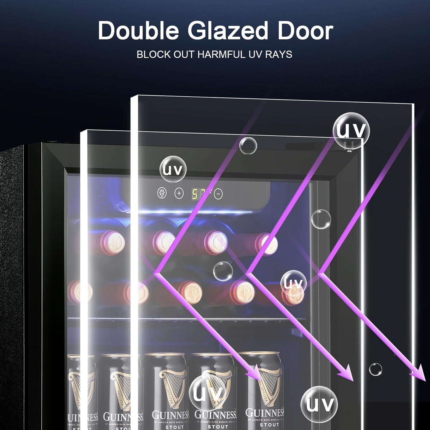 Enfriador de Vino Antarctic Star 12 Botellas 1.2 Pies Cúbicos Negro