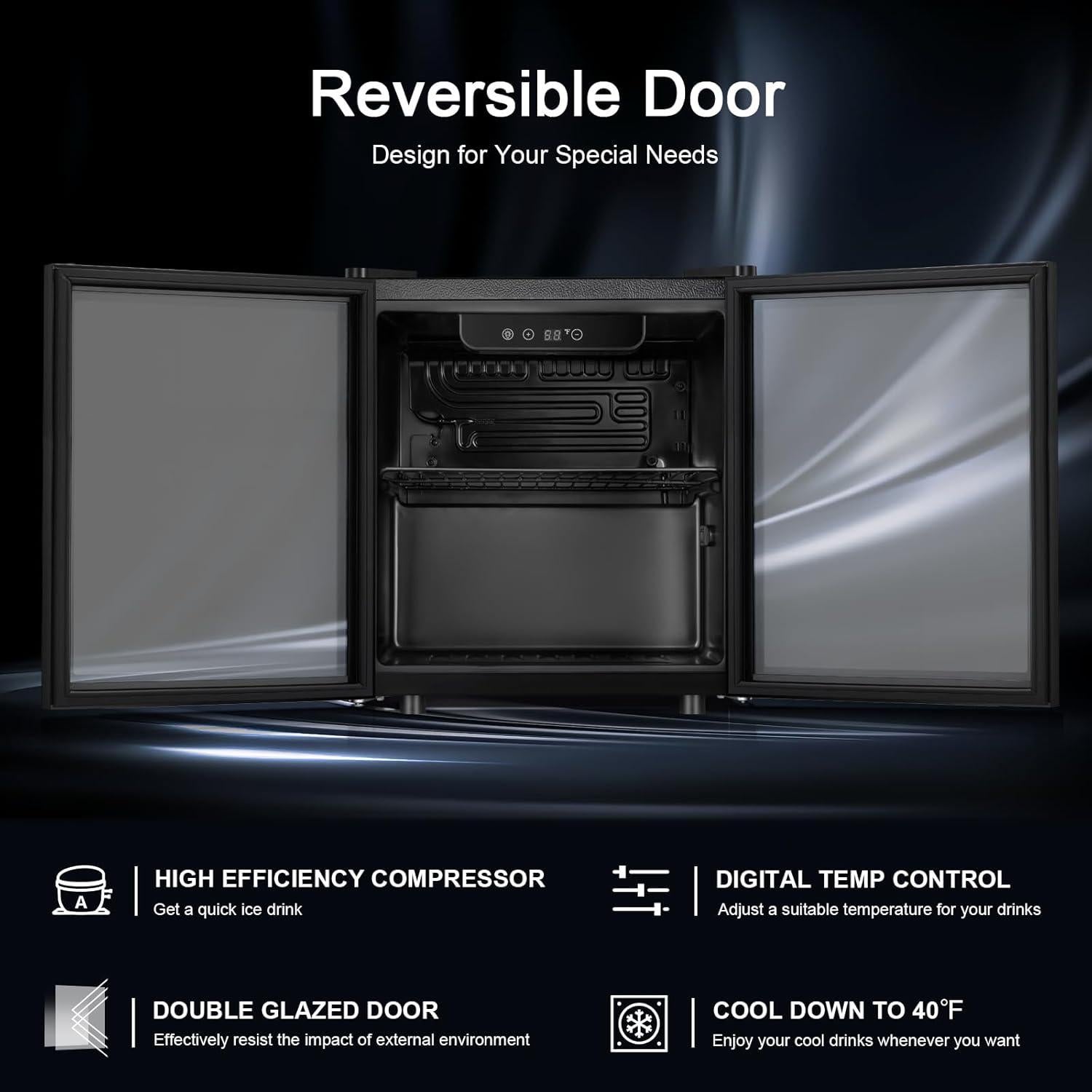 Enfriador de Vino Antarctic Star 12 Botellas 1.2 Pies Cúbicos Negro