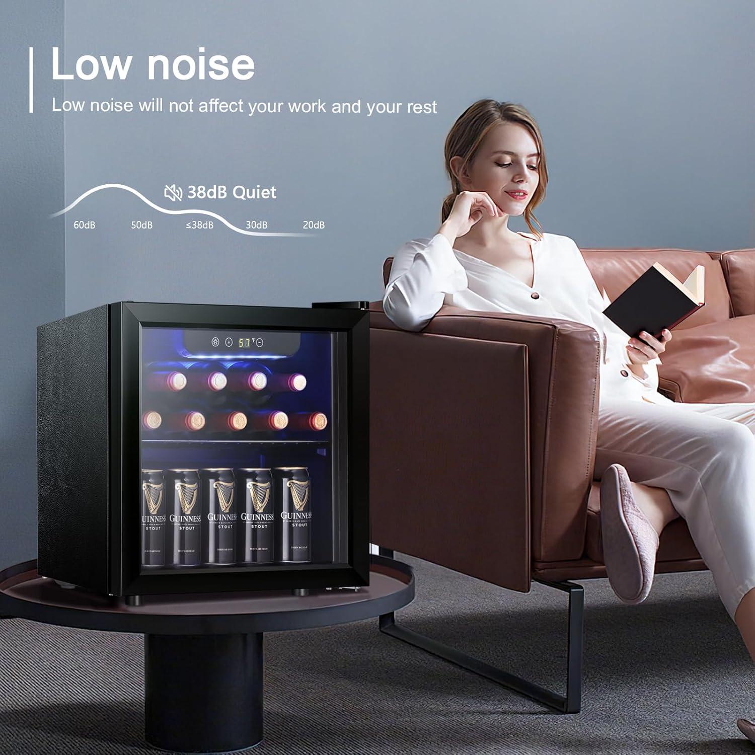 Enfriador de Vino Antarctic Star 12 Botellas 1.2 Pies Cúbicos Negro