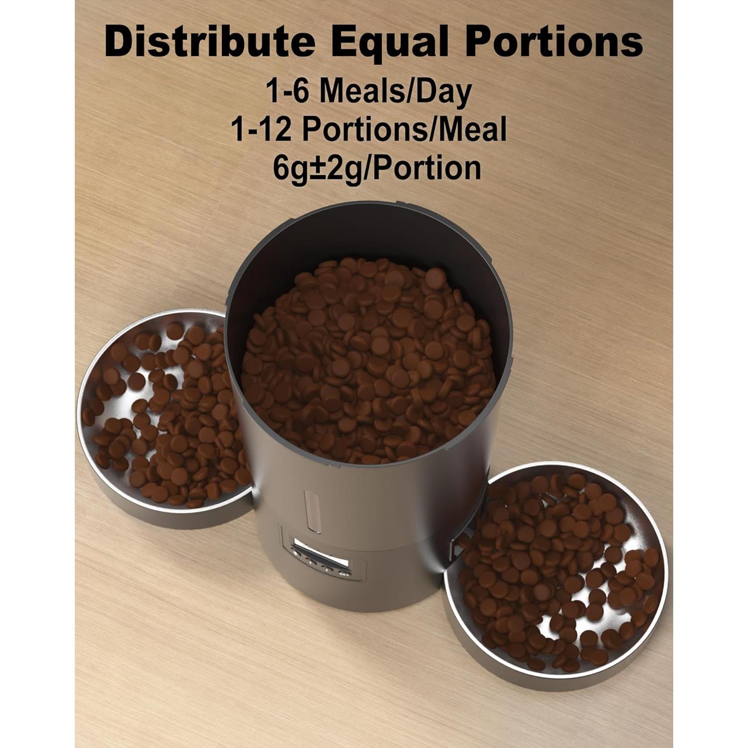 Comedero Automático Doble para Gatos Miaosical 4.2L Negro