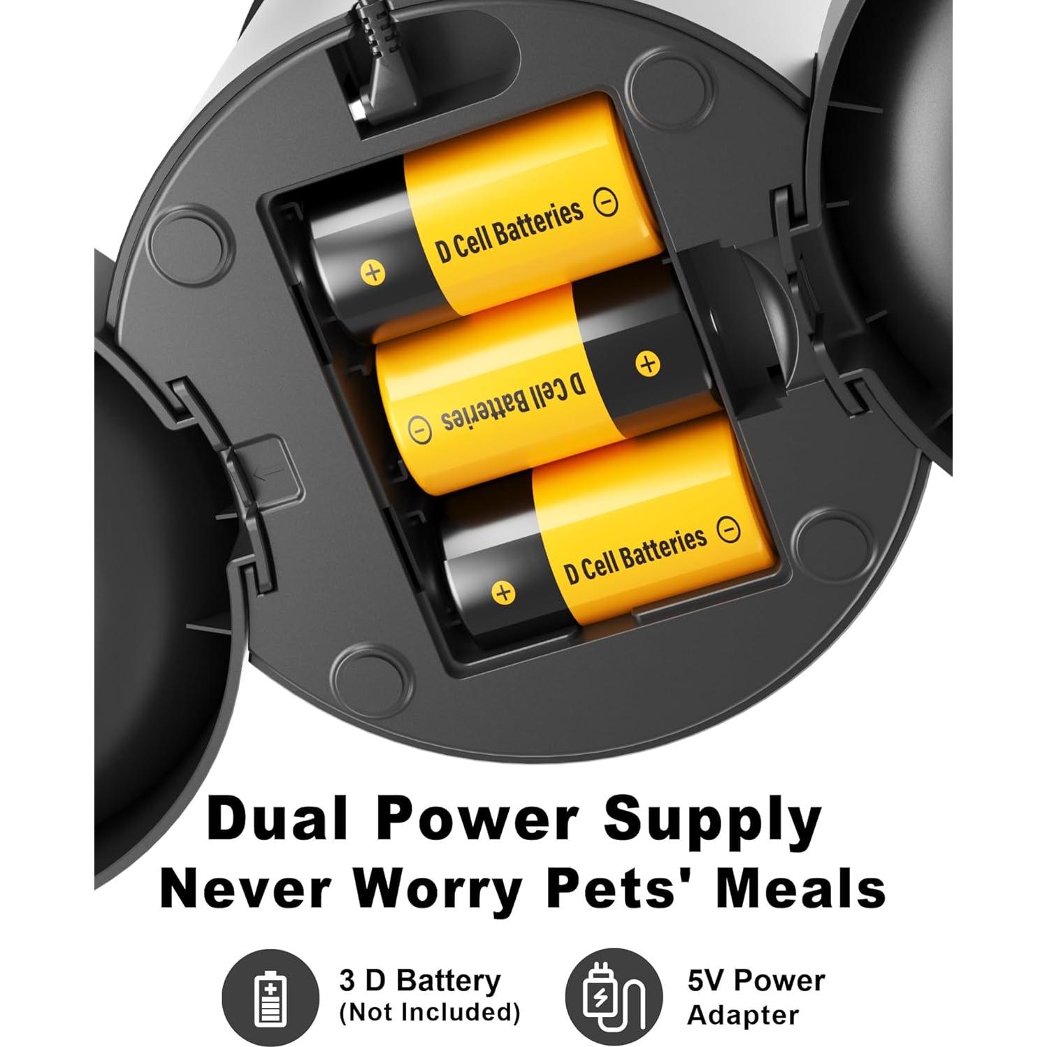 Comedero Automático Doble para Gatos Miaosical 4.2L Negro