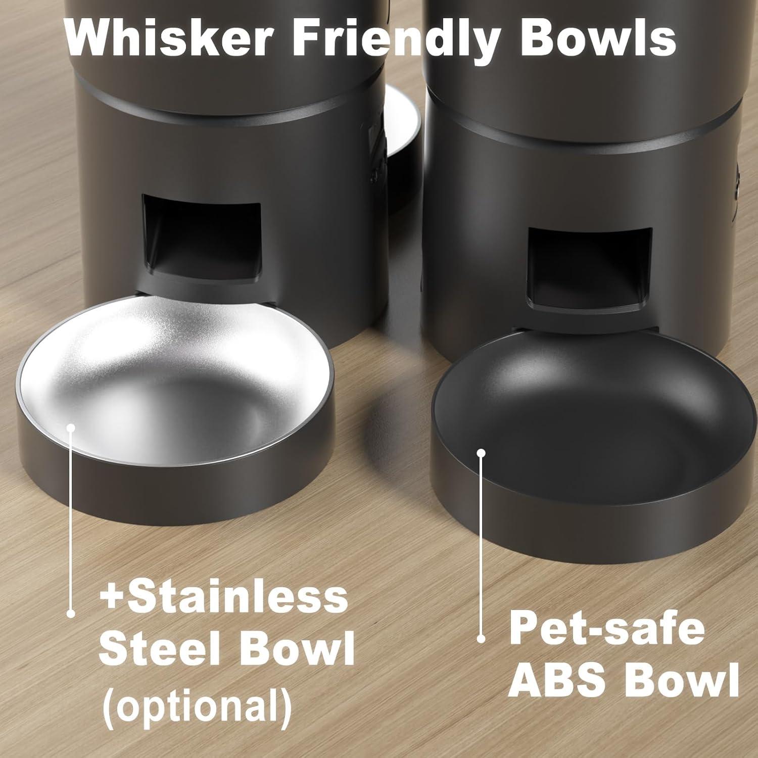 Comedero Automático Doble para Gatos Miaosical 4.2L Negro