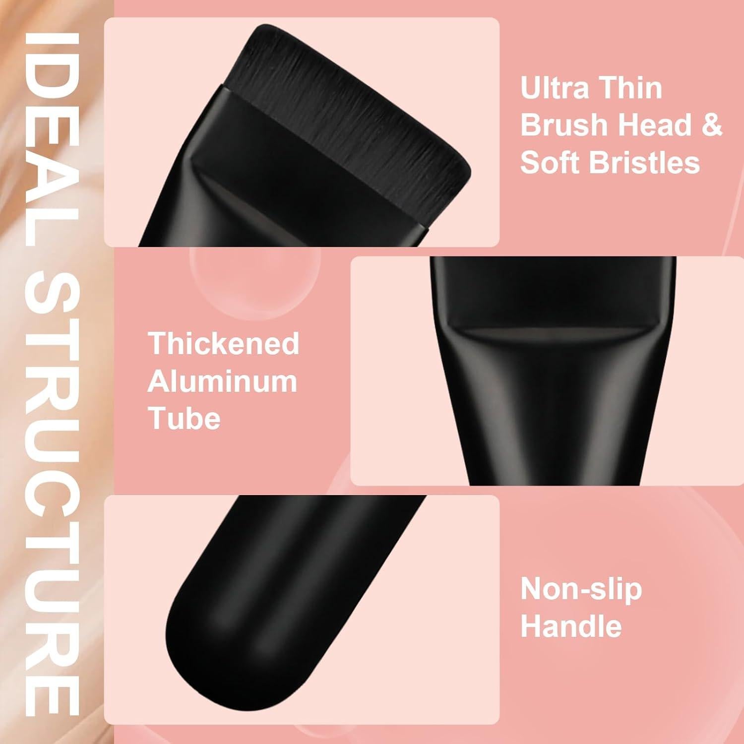 Brocha de Base Plana para Maquillaje BEAUTYFACTOR Negra