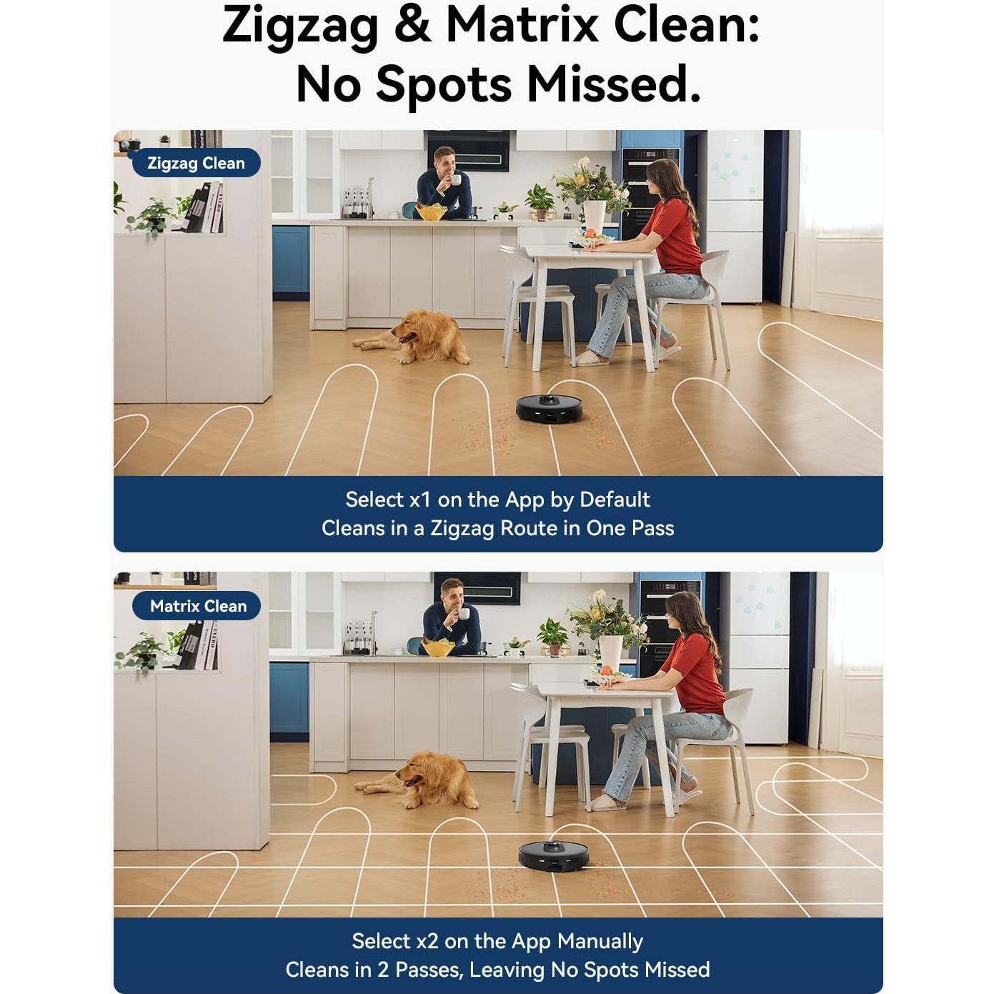 Proscenic Q8 Robot Vacuum Cleaner with Mop, Ultra Strong 6000Pa Robotic Vacuum with Lidar Navigation, 5 Real-Time Mapping, WiFi/Alexa/APP Remote Control Robot Hoover for Floor Carpet Pet Hair