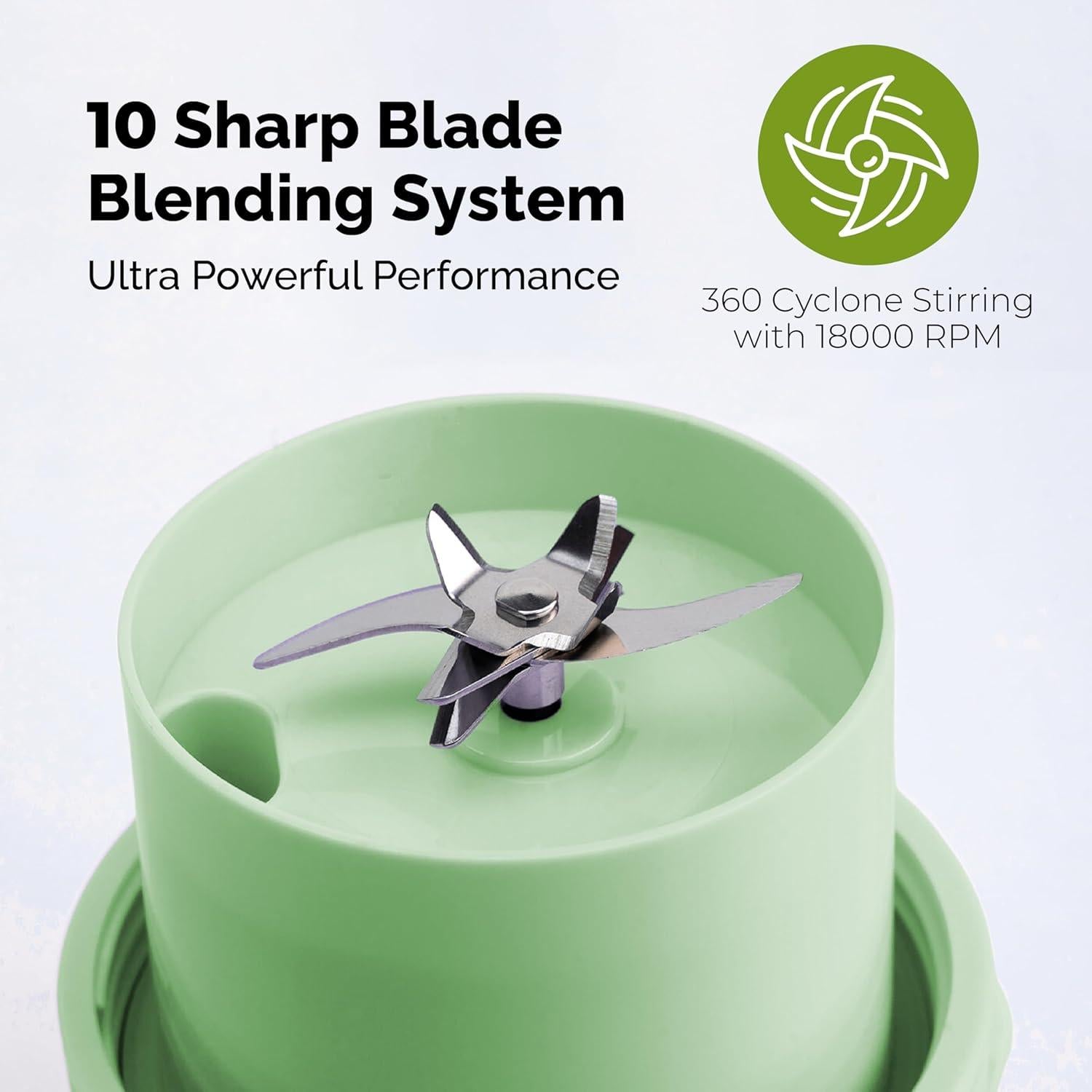 Mezclador Personal BlendQuik 414ml Verde Portátil y Elegante