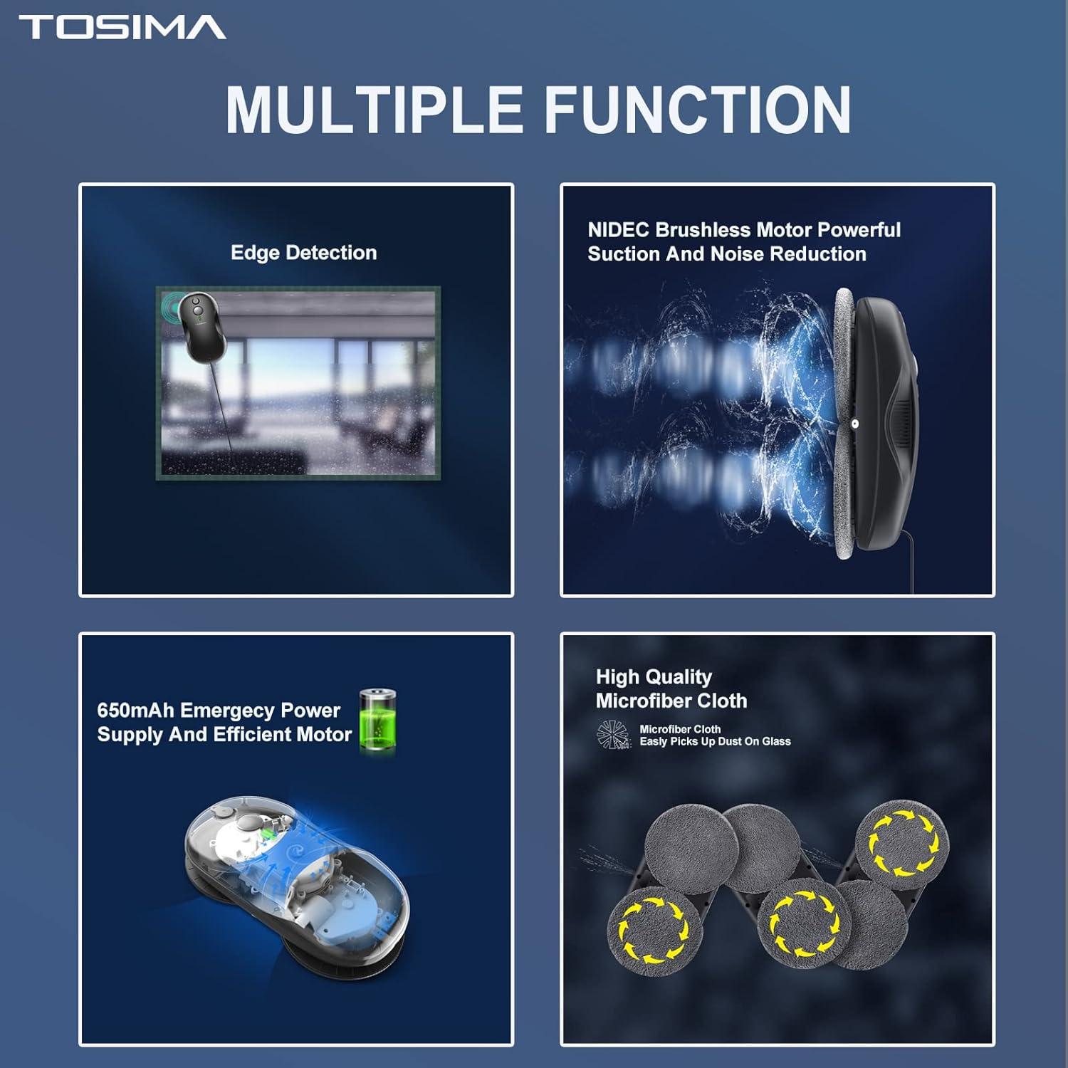 Robot Limpiador de Ventanas Tosima W3 - Inteligente y Seguro
