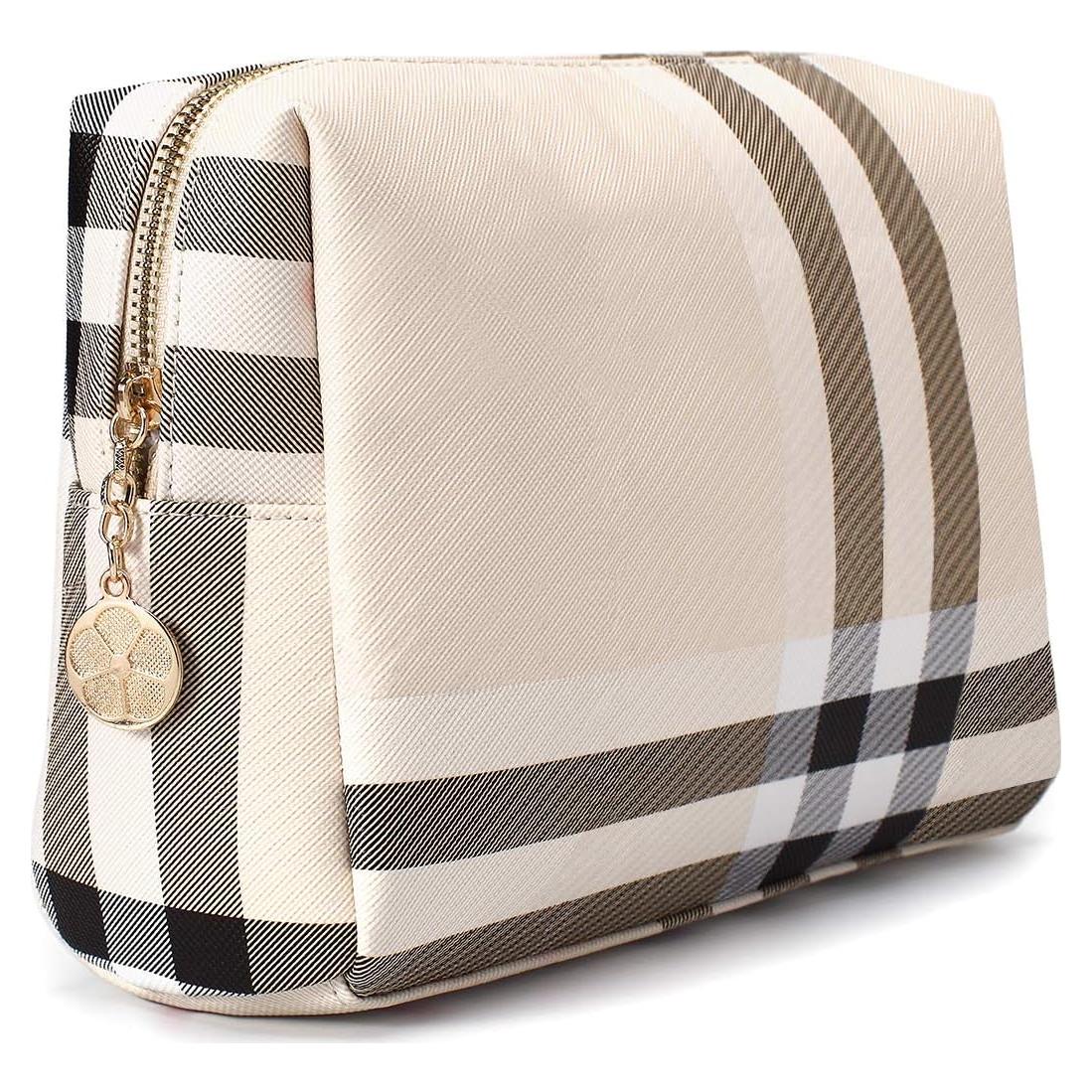 Bolsa de Maquillaje Grande Beige JXLBBL para Mujeres