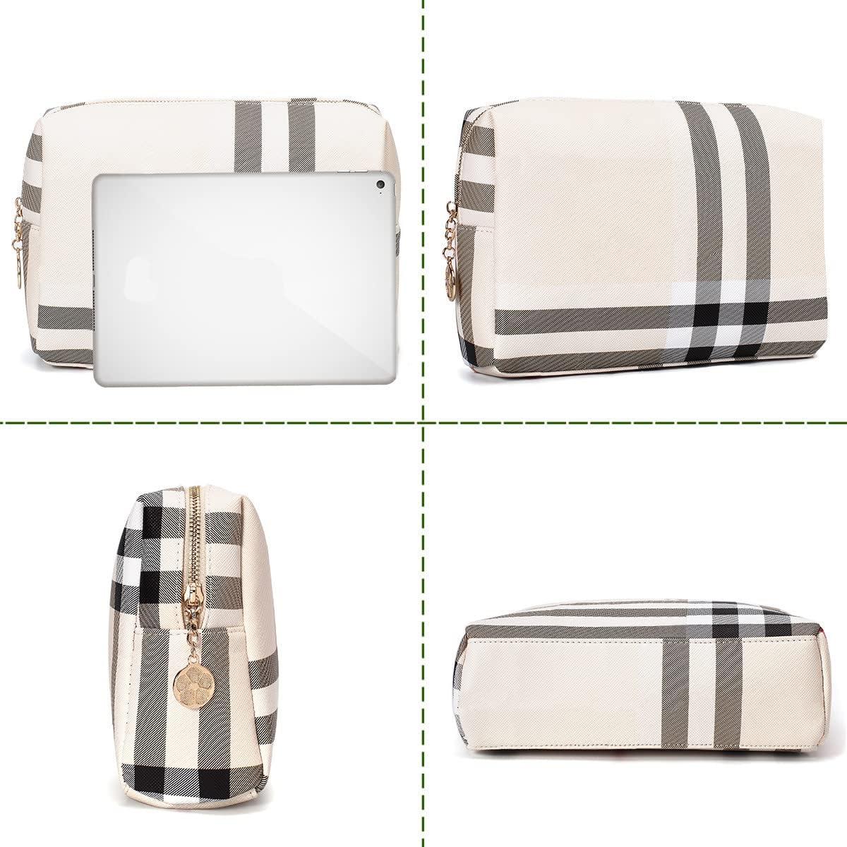 Bolsa de Maquillaje Grande Beige JXLBBL para Mujeres