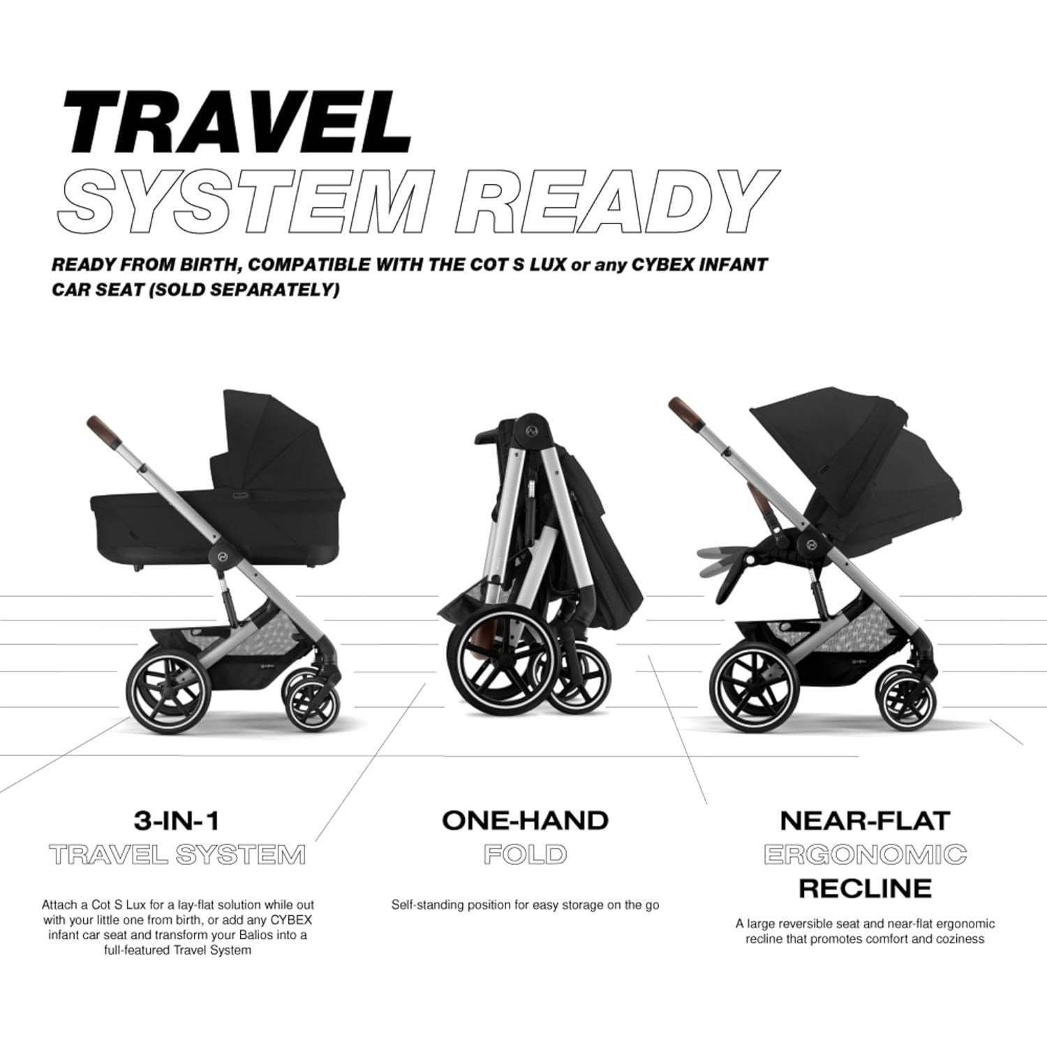 Carrito de Bebé Cybex Balios S Lux - Asiento Reversible y Plegable