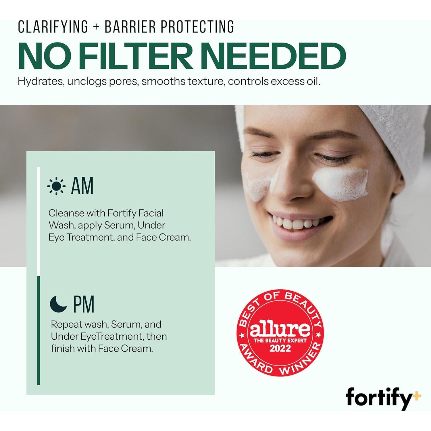 Limpiador Facial Espumoso Fortify Skincare 3 en 1 - 425g