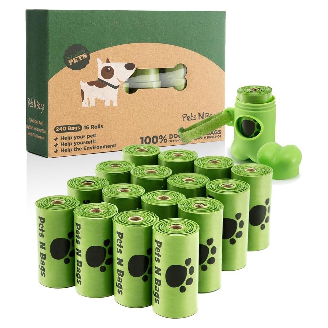 Bolsas de Excremento Pets N Bags 16 Rollos Biodegradables