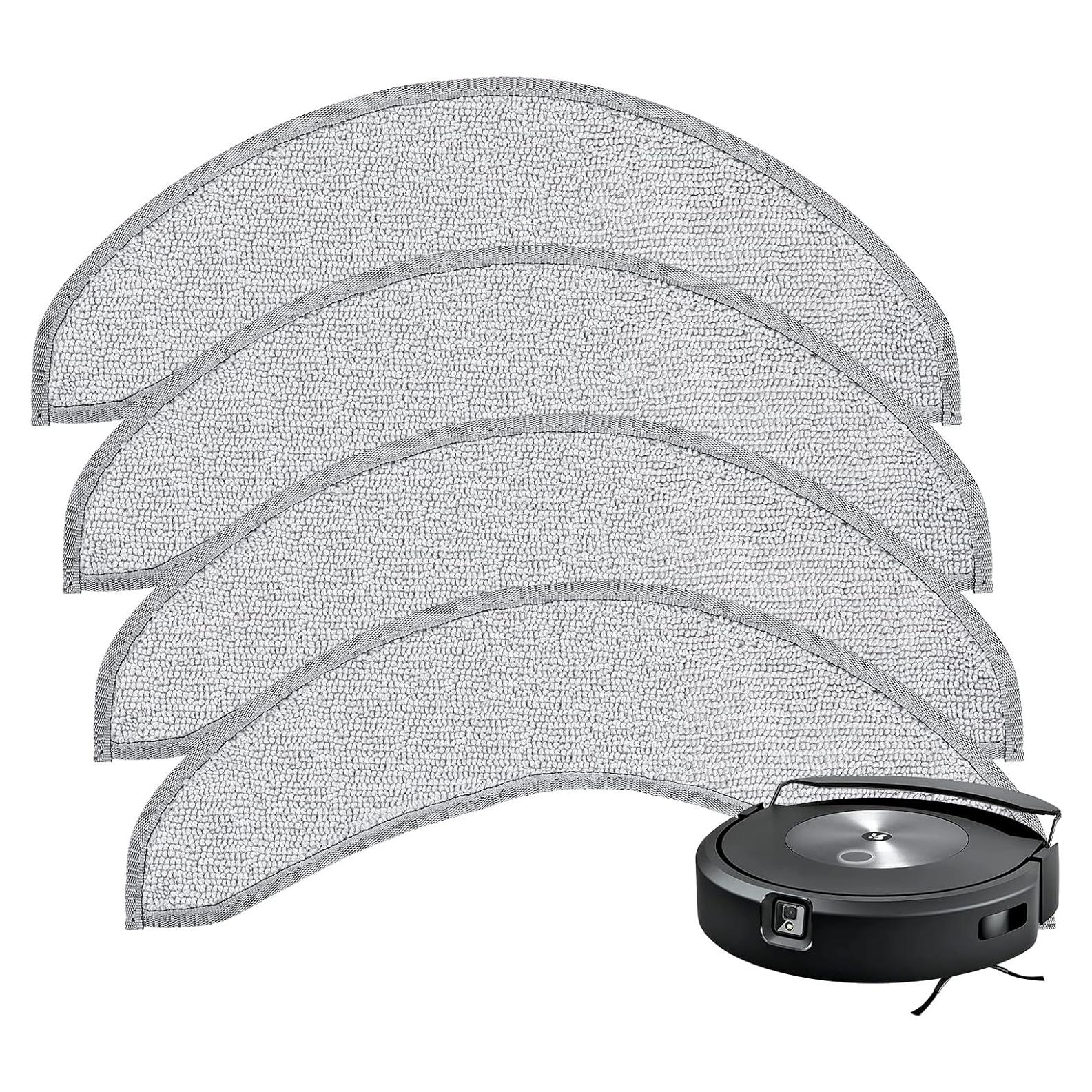 4 Almohadillas Reemplazo Microfibra Lacvik para iRobot j7+/j9+