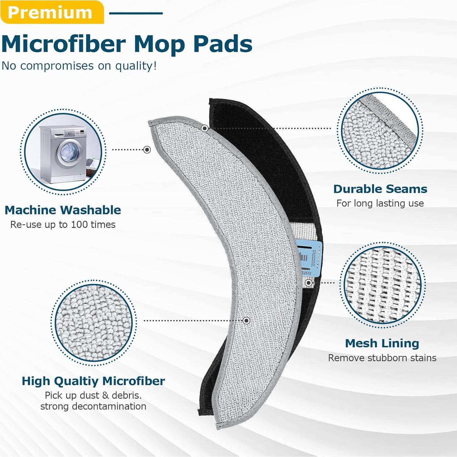4 Almohadillas Reemplazo Microfibra Lacvik para iRobot j7+/j9+