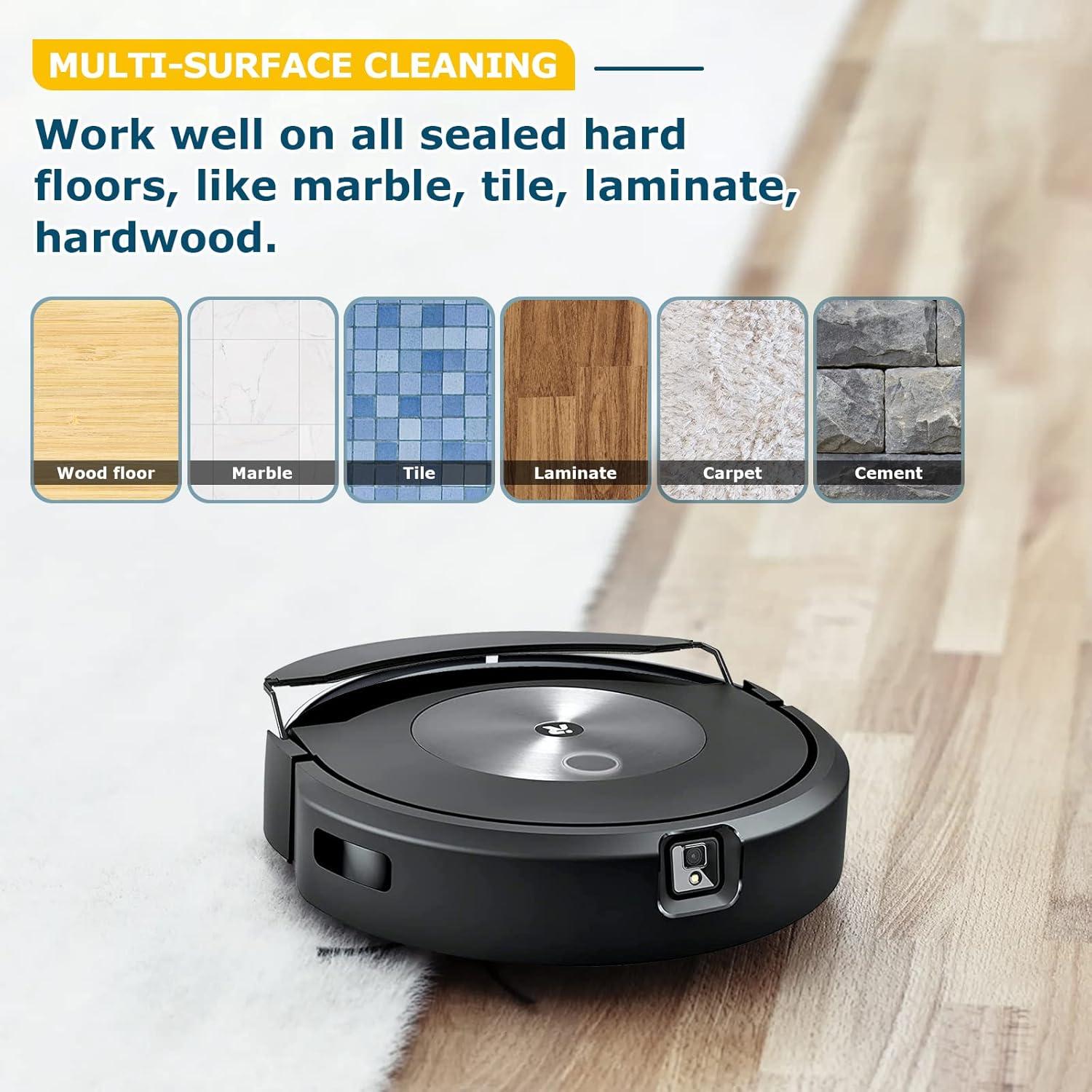 4 Almohadillas Reemplazo Microfibra Lacvik para iRobot j7+/j9+