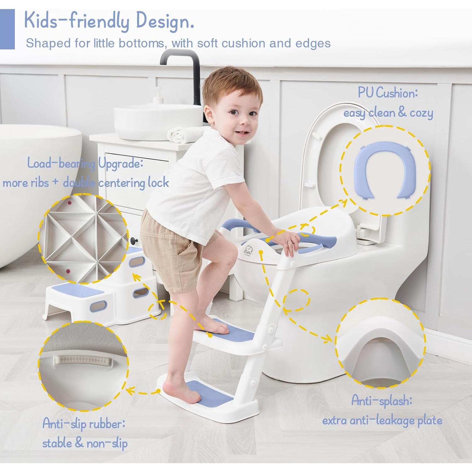 Asiento de Entrenamiento para Baño Forbena FBTS23-003 Blanco-Azul