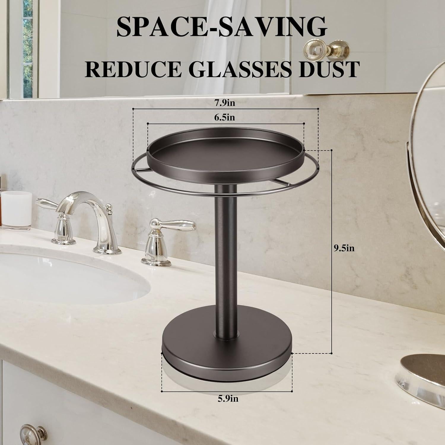 Organizador de Gafas KONDYFAYO 360° con Bandeja - Negro Titanio