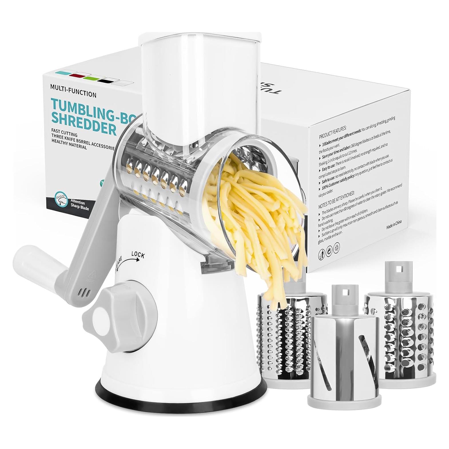 Rallador de Queso X Home Rotatorio 3 Cuchillas Blanco