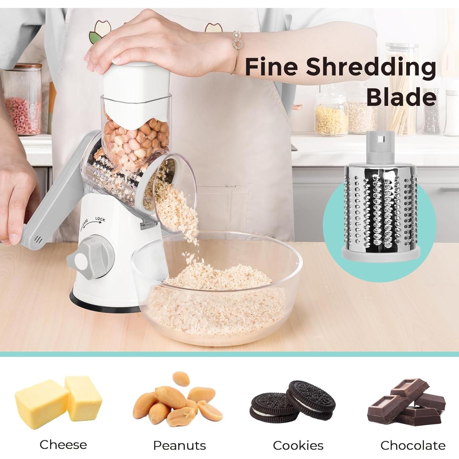 Rallador de Queso X Home Rotatorio 3 Cuchillas Blanco