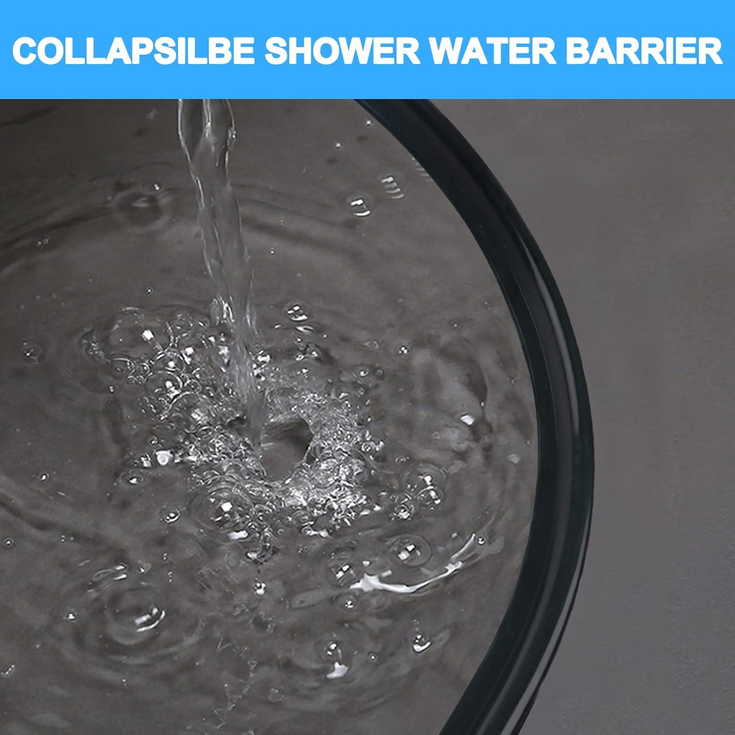 Barrera de Agua Plegable Duzzy 99 cm Silicona Negra para Ducha