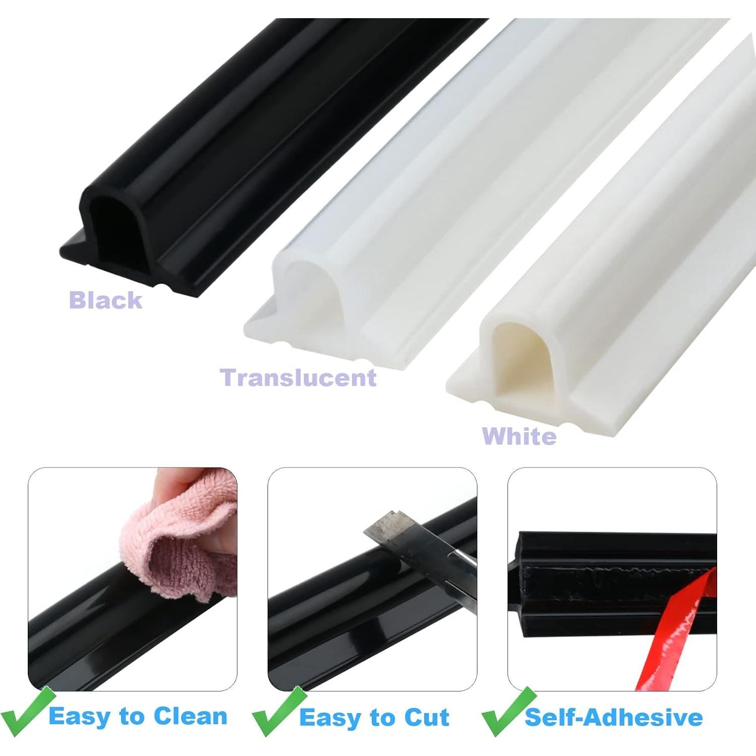 Barrera de Agua Plegable Duzzy 99 cm Silicona Negra para Ducha