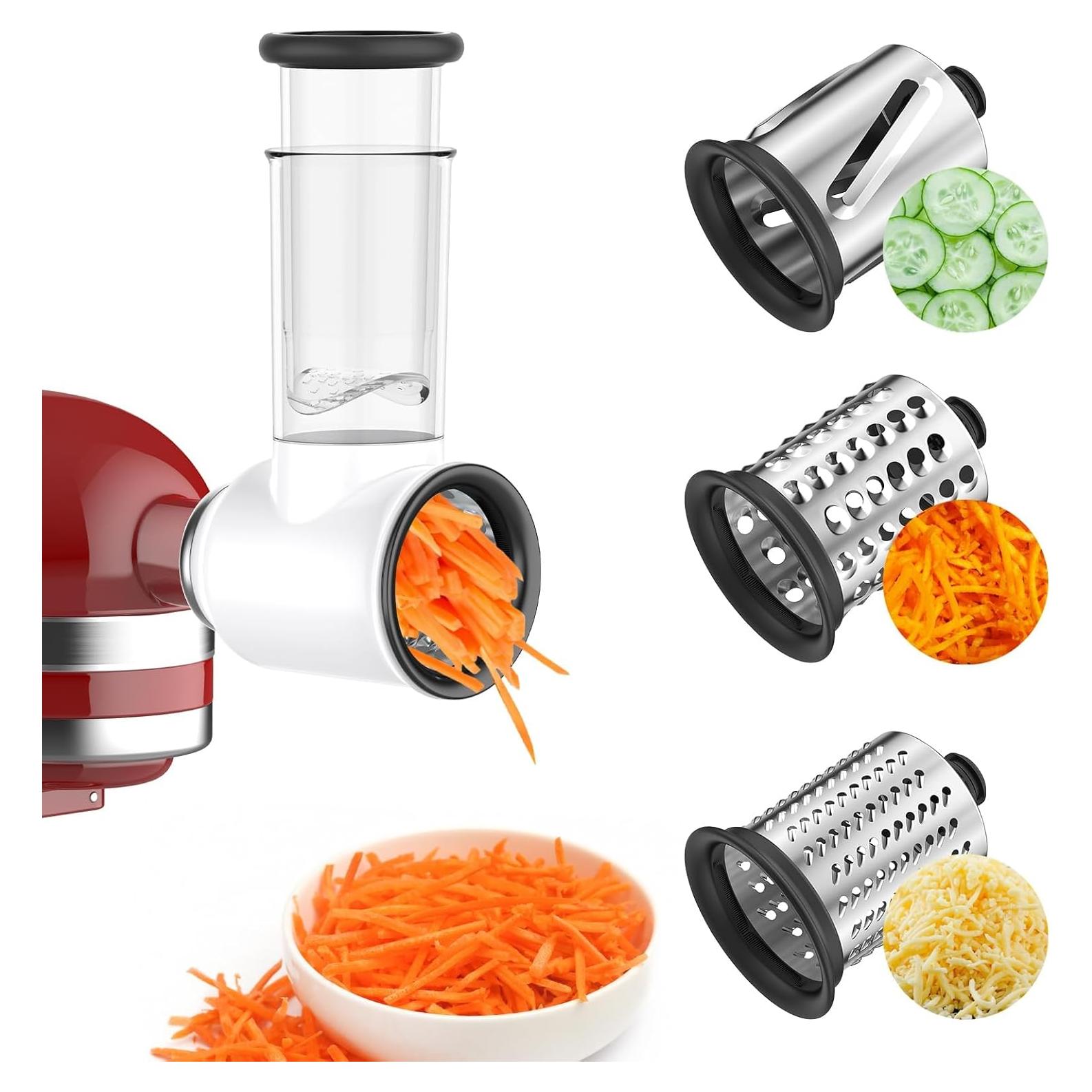 Rallador de Queso Coolcook para KitchenAid - 3 Cuchillas de Acero Inoxidable