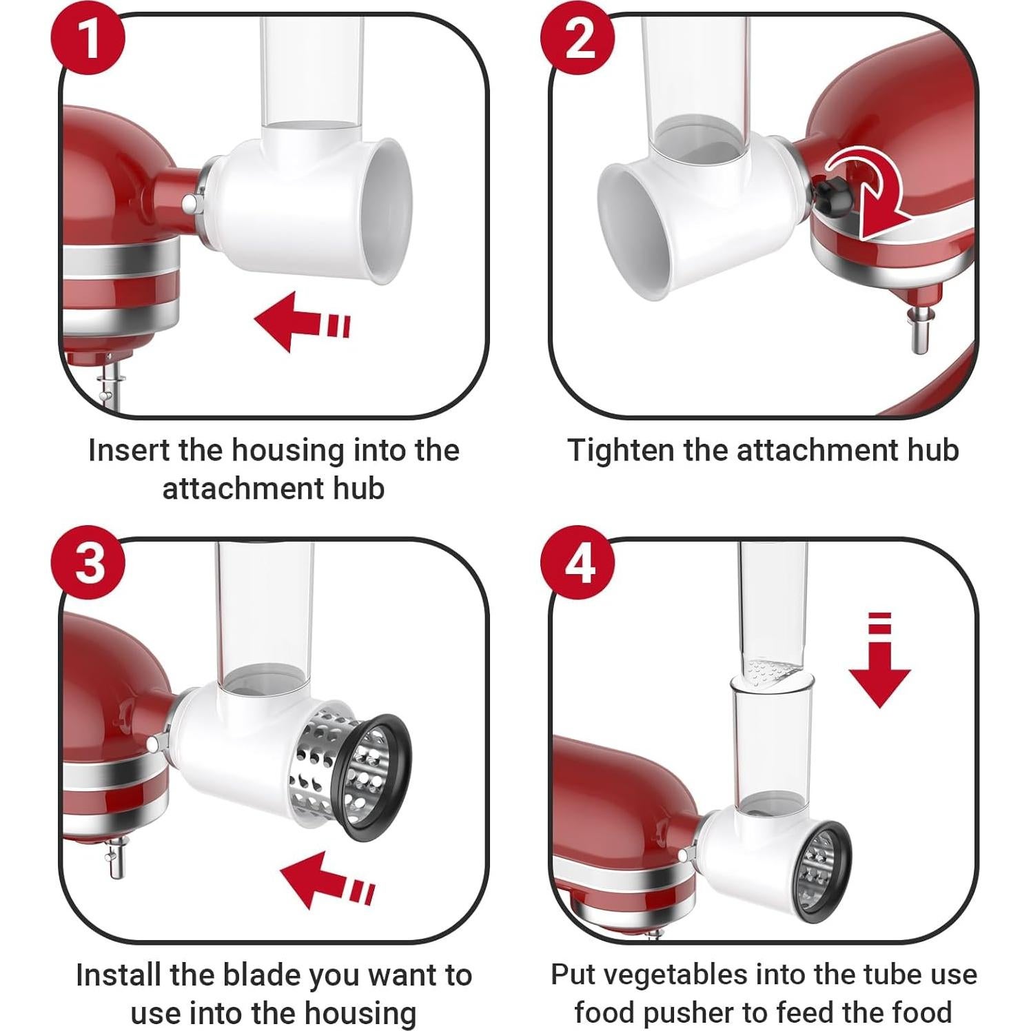 Rallador de Queso Coolcook para KitchenAid - 3 Cuchillas de Acero Inoxidable