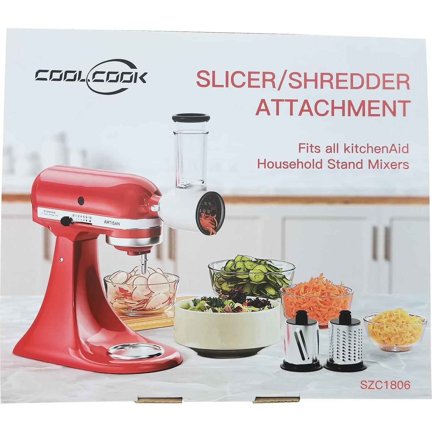 Rallador de Queso Coolcook para KitchenAid - 3 Cuchillas de Acero Inoxidable