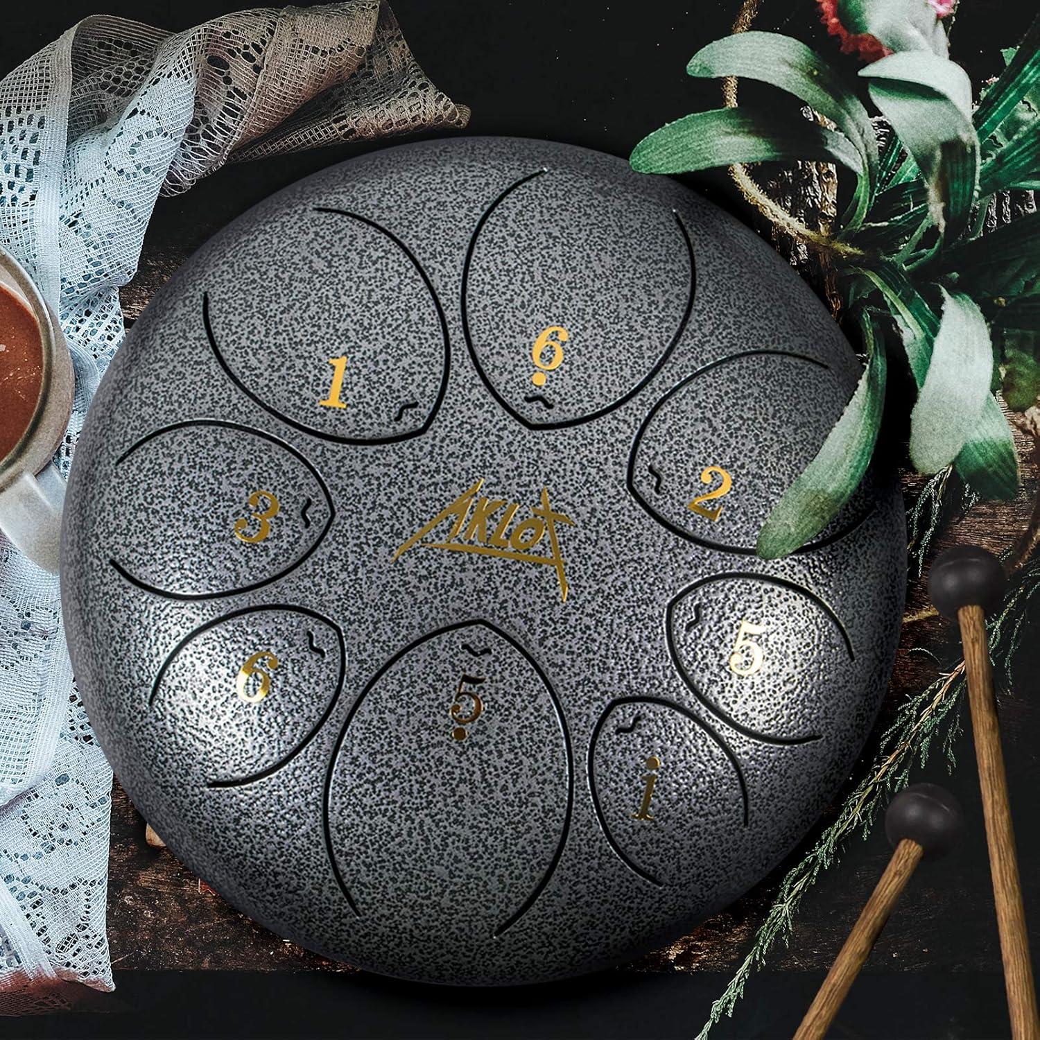 Tambor de Lengua de Acero AKLOT 20 cm 8 Notas C con Accesorios