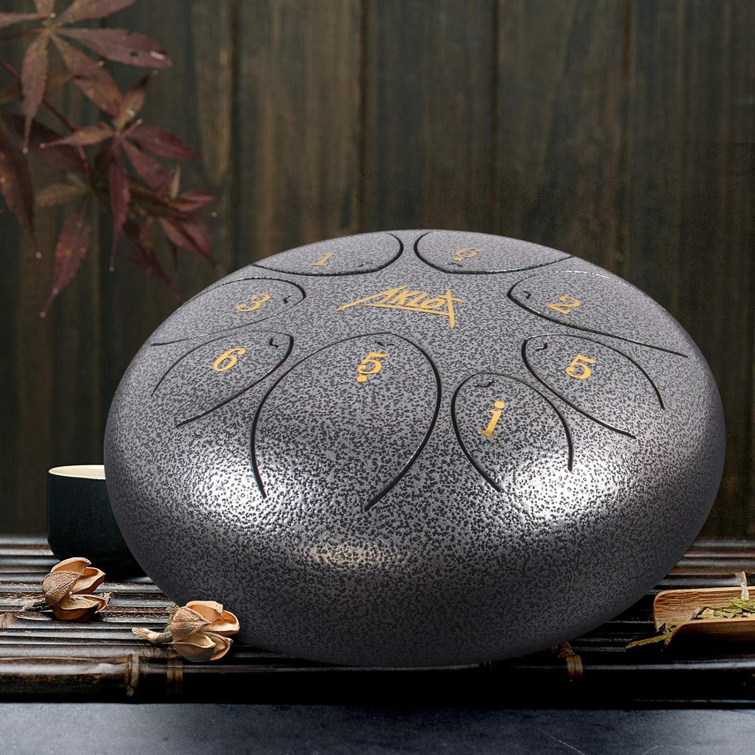 Tambor de Lengua de Acero AKLOT 20 cm 8 Notas C con Accesorios