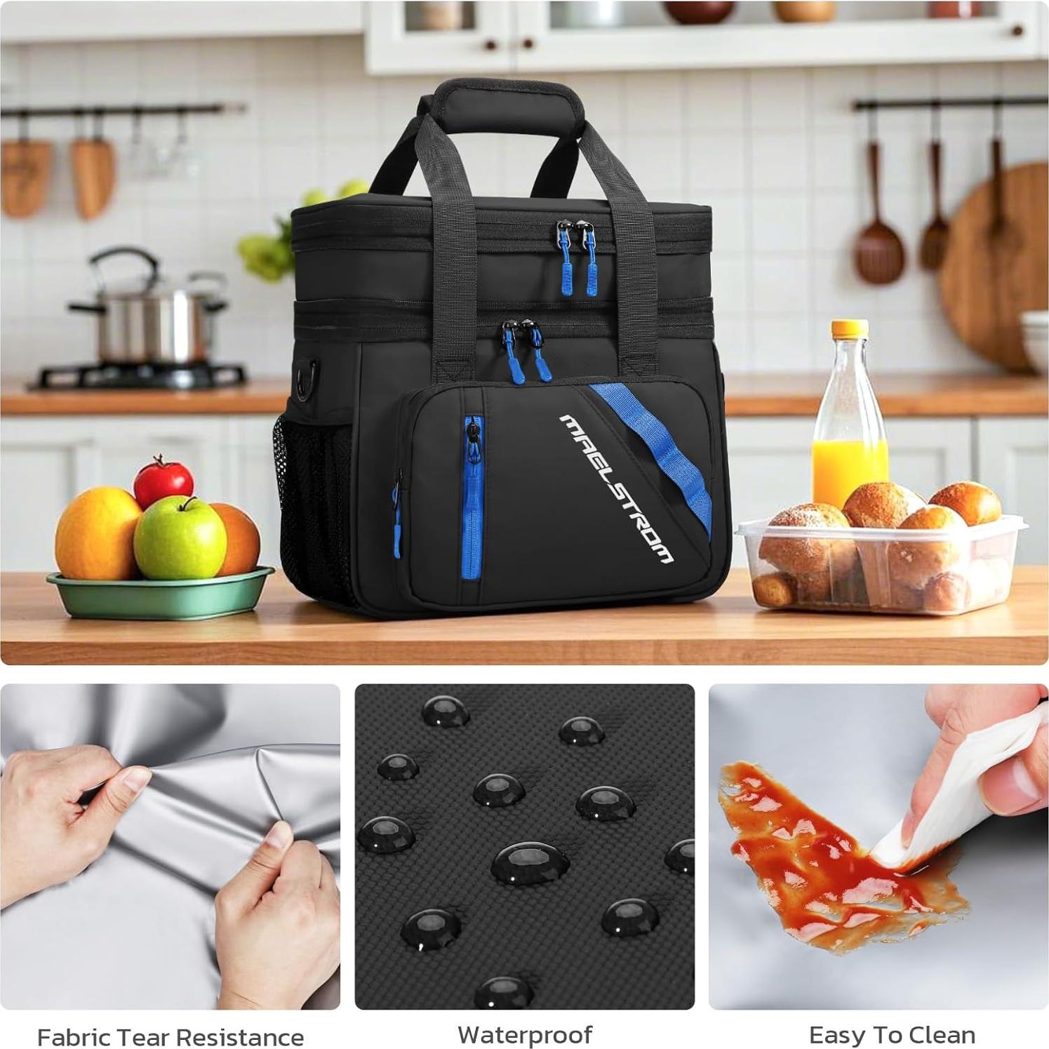 Bolsa de Almuerzo Aislada Maelstrom 20L Negra Doble Capa