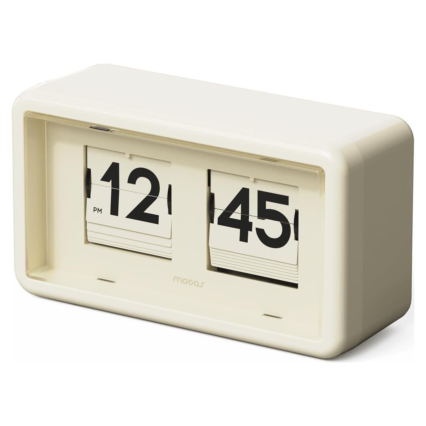 Reloj de Mesa Flip Mooas MC-F3 Retro Automático Crema
